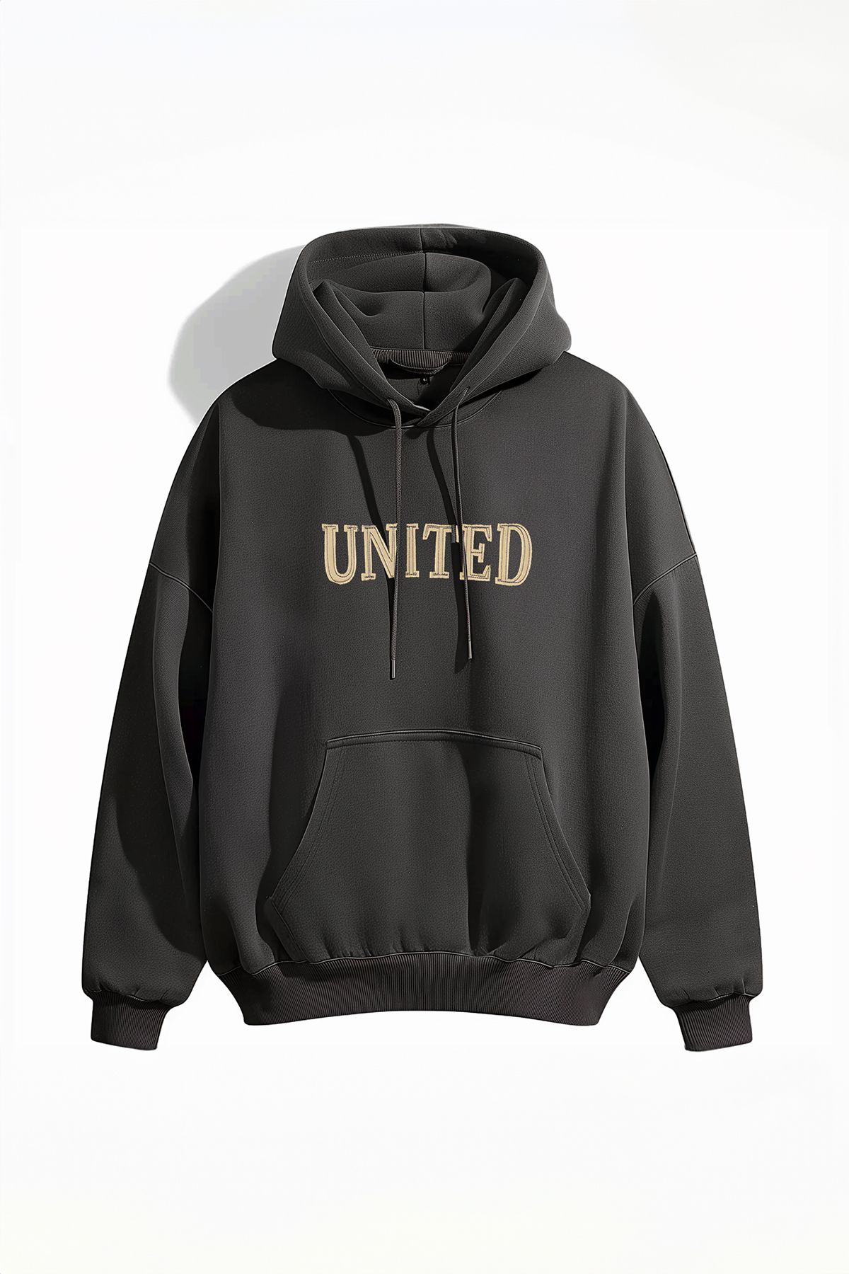 Trendyolmilla Man Büyük Beden Antrasit Oversize/Geniş Kesim İçi Polar/Sıcak Tutan Nakışlı Sweatshirt TMNAW25AO00057