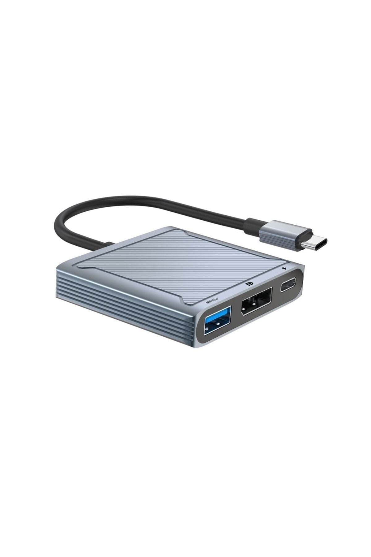 Pmr Type C To 8k 60hz 4k-120 Hz Display Port- Usb 3.0 - Usb C Dişi 100w Çevirici