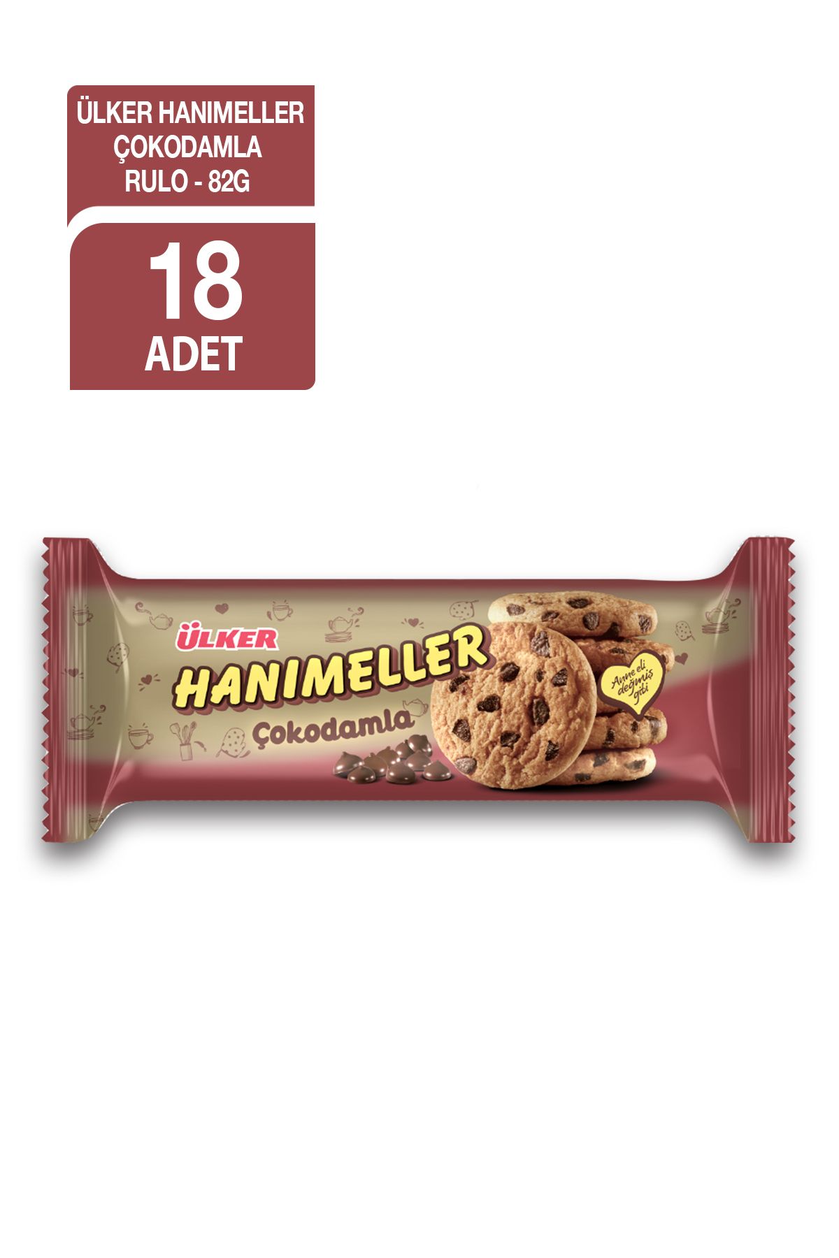 Ülker Hanımeller Çokodamla Rulo 82 gr 18'li