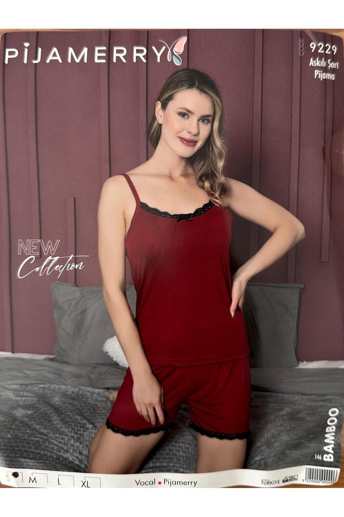 PİJAMERRY PİJAMERY ASKILI ŞORTLU GECELİK 9229