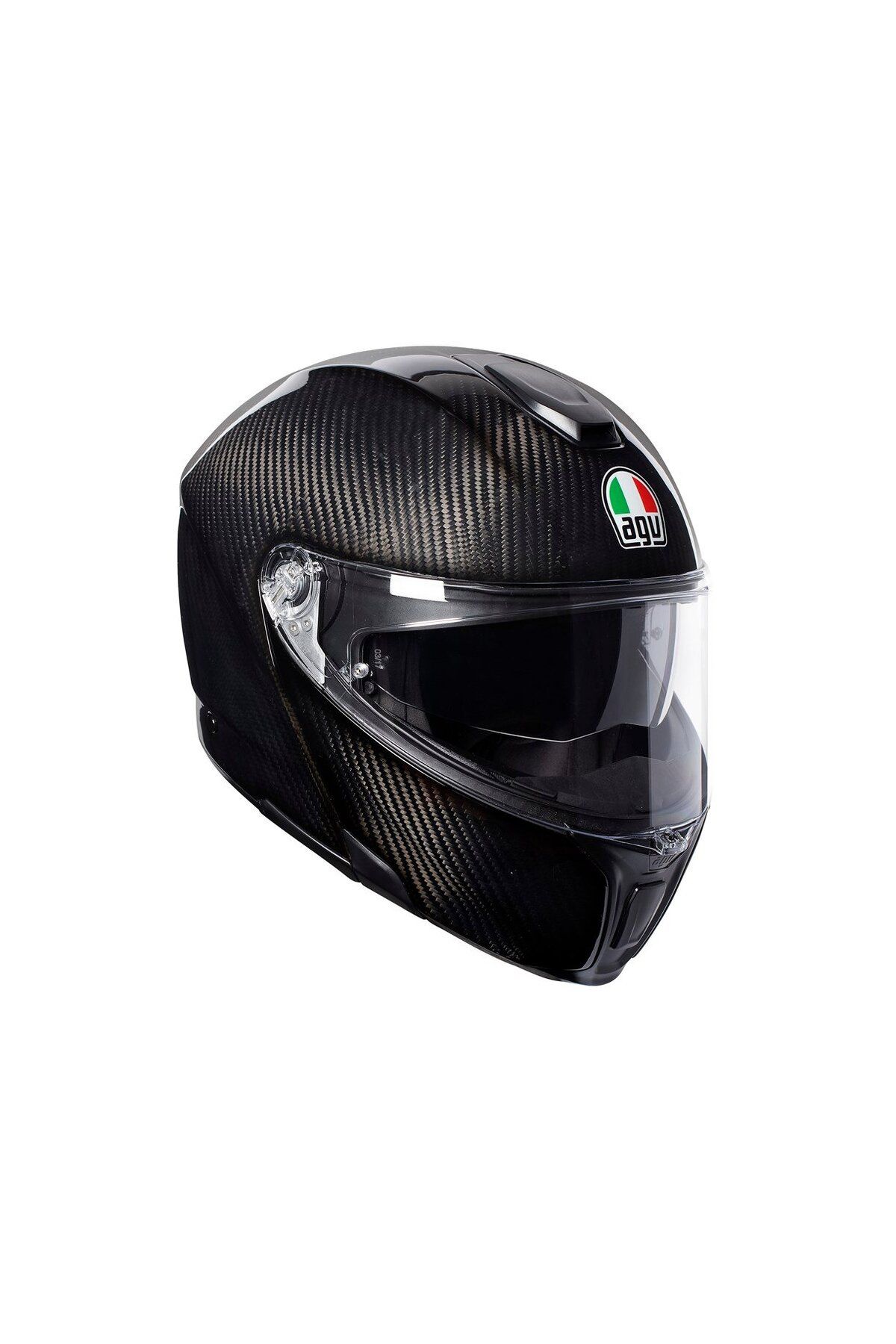 AGV Sportmodular Solid Plk Glossy Carbon Çene Açilir Kask