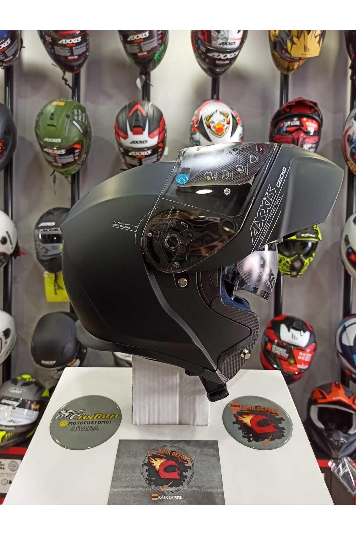 Axxis Gecko SV A1 Mat Siyah Çene Açılır Kask
