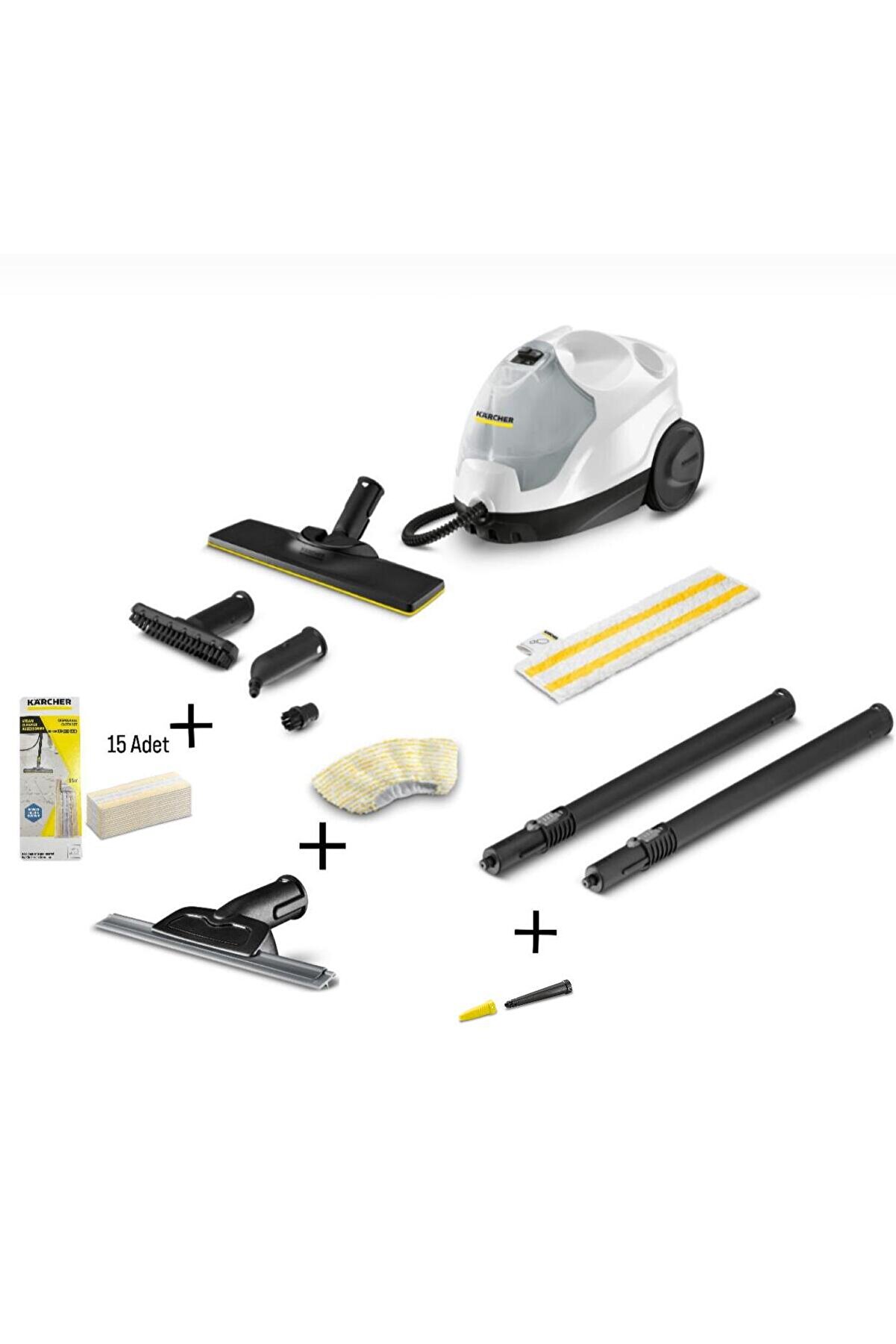 Sc4 Easyfix Buharlı Temizlik Makinesi 141 Cam Temizleme Aparatı 141 15 Mikrofiber  Bez 141 Derz Başlığı