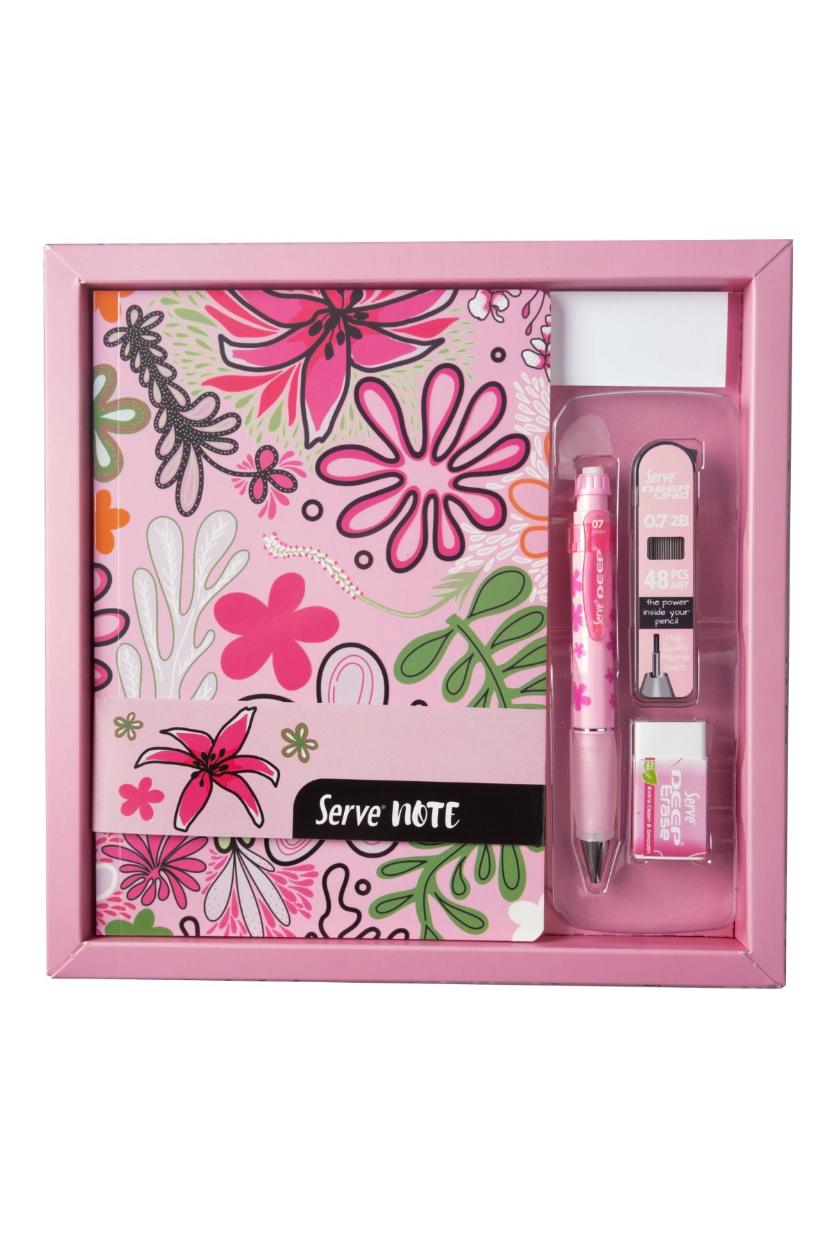 Serve Set - Defter, Serve Deep Uclu Kalem, Silgi