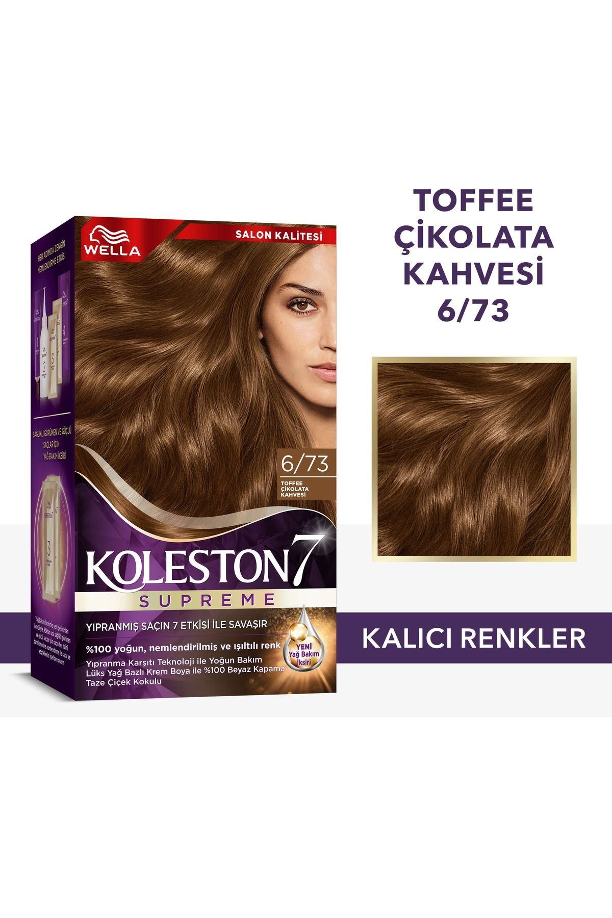 Wella Koleston Supreme Kit Saç Boyası 6/73 Toffee Çikolata Kahvesi