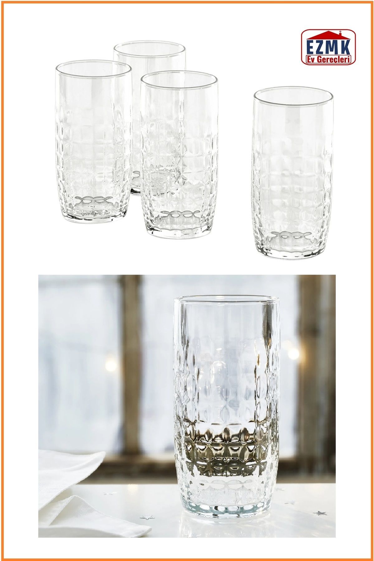 IKEA Fröjda Bardak Seti \ 4'lü Meşrubat Bardağı \ Su Bardağı 400 ml