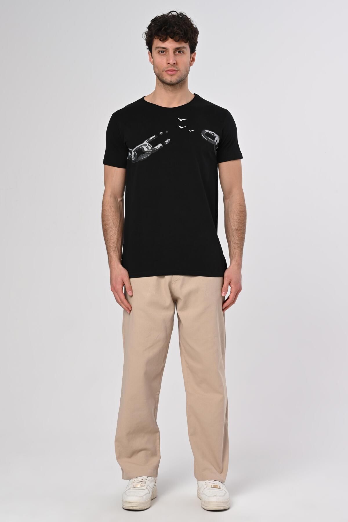Dembu Ayasofya Tasarım Pamuk Siyah T-shirt