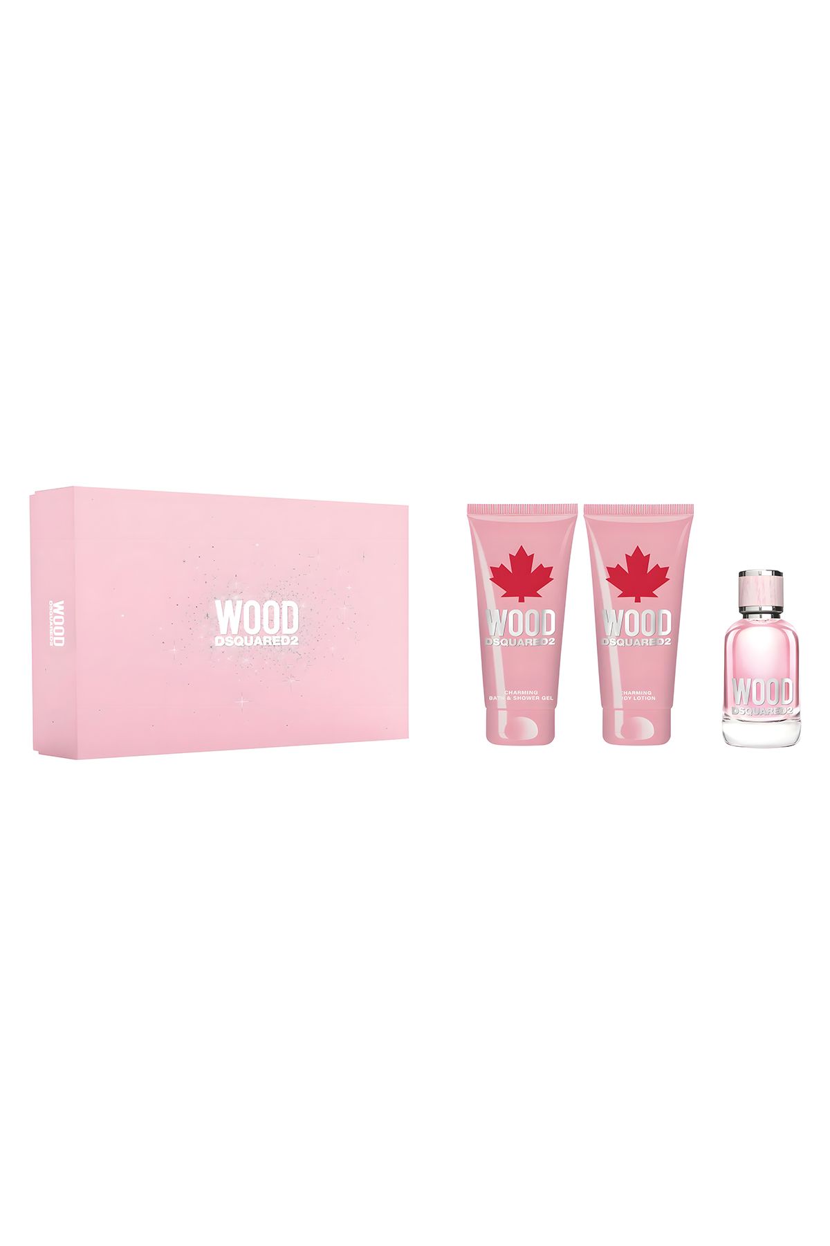DSquared2 Wood Femme Kadın Parfüm Seti (50 ml edt + 100 ml vücut losyonu + 100 ml duş jeli)
