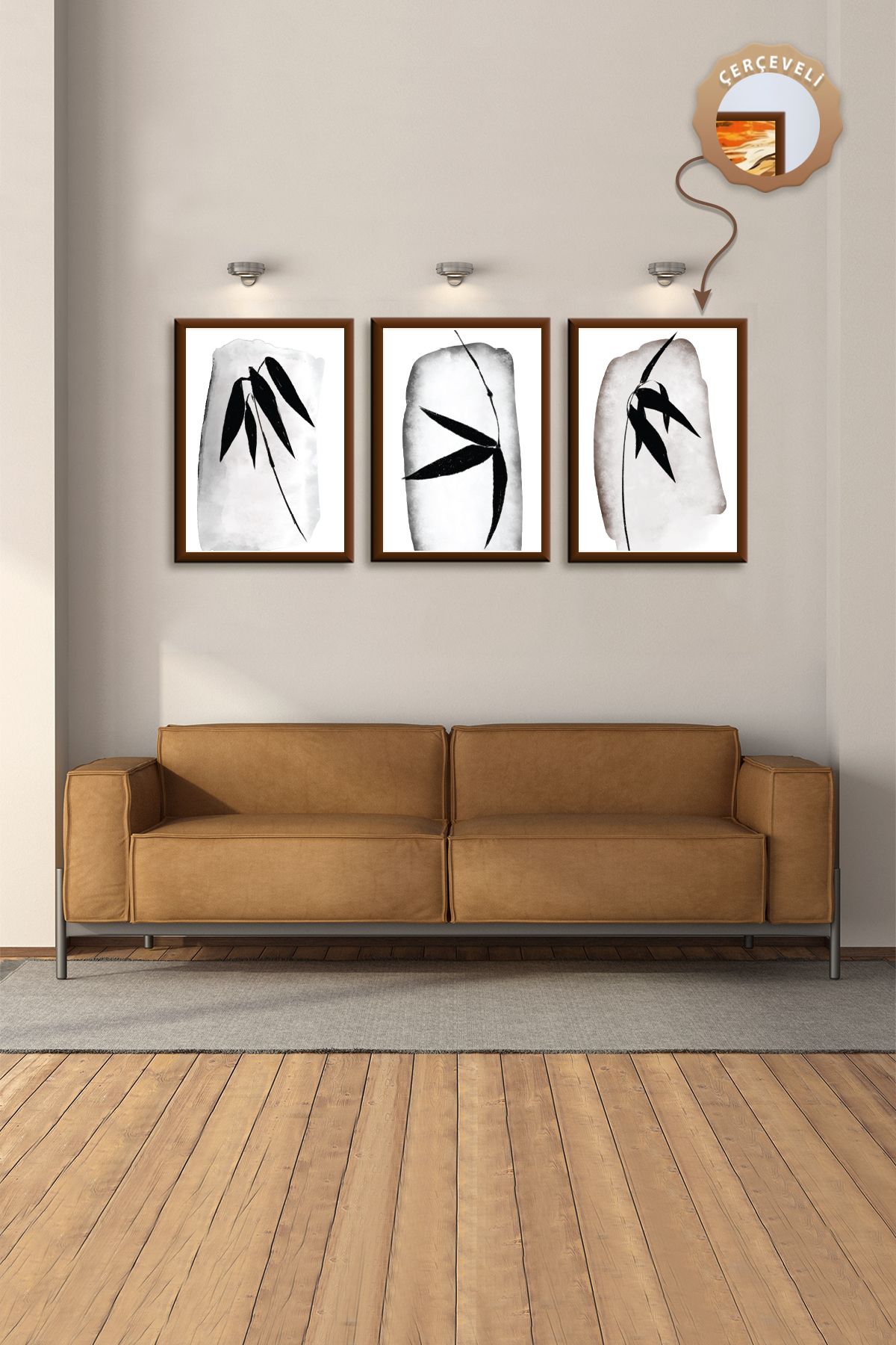 Hagen Dekoratif Tablo 3lü Tablo Mutfak Duvar Tablosu MDF Yatak Odası Tablo Seti Salon Tablo Modern Tablo