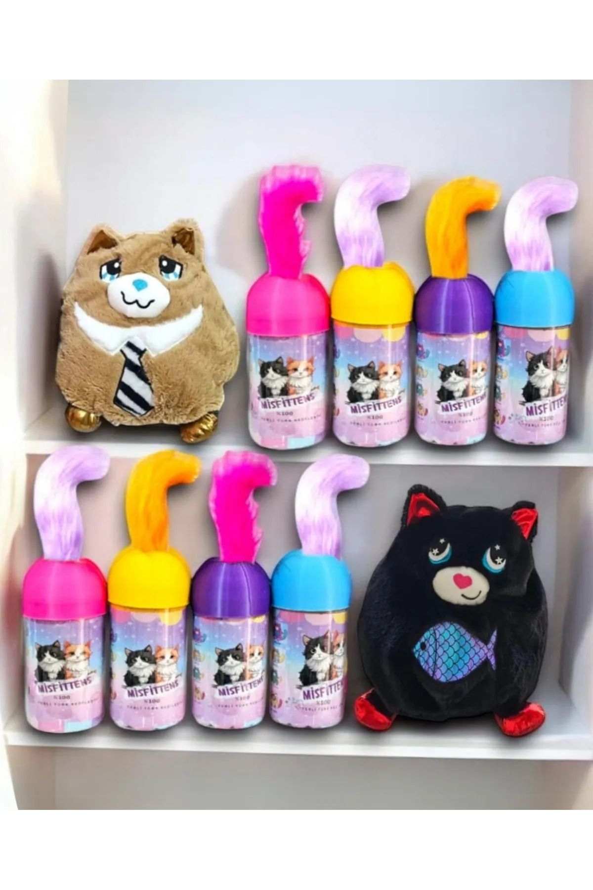 LRS STORE Missfittens Peluş Oyuncak Kedi Yeni Versiyon Yüksek Kalite Yumuşacık Surpriz Misfittens Kedileri
