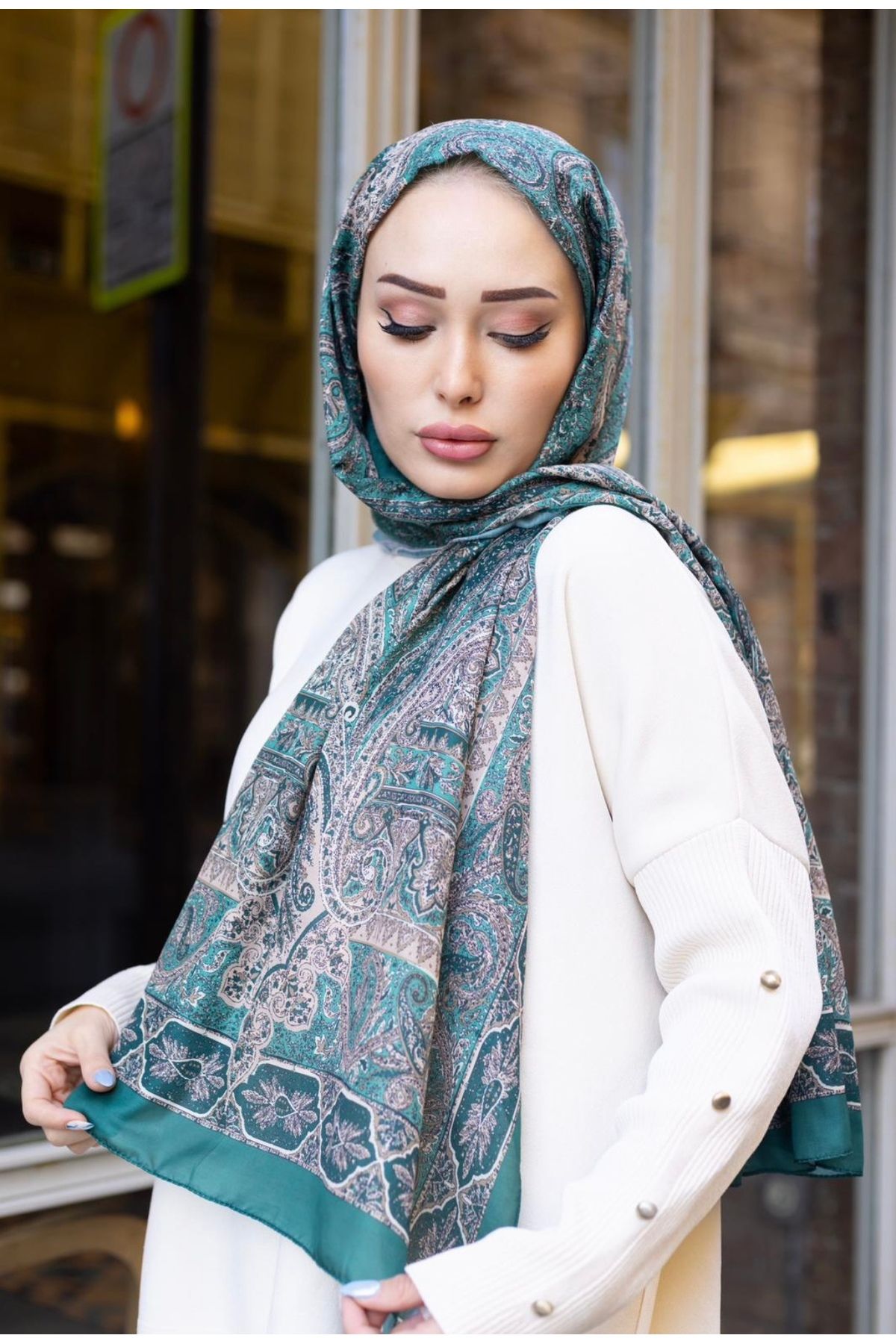 Mannastyle Retro şal etnik desen şal