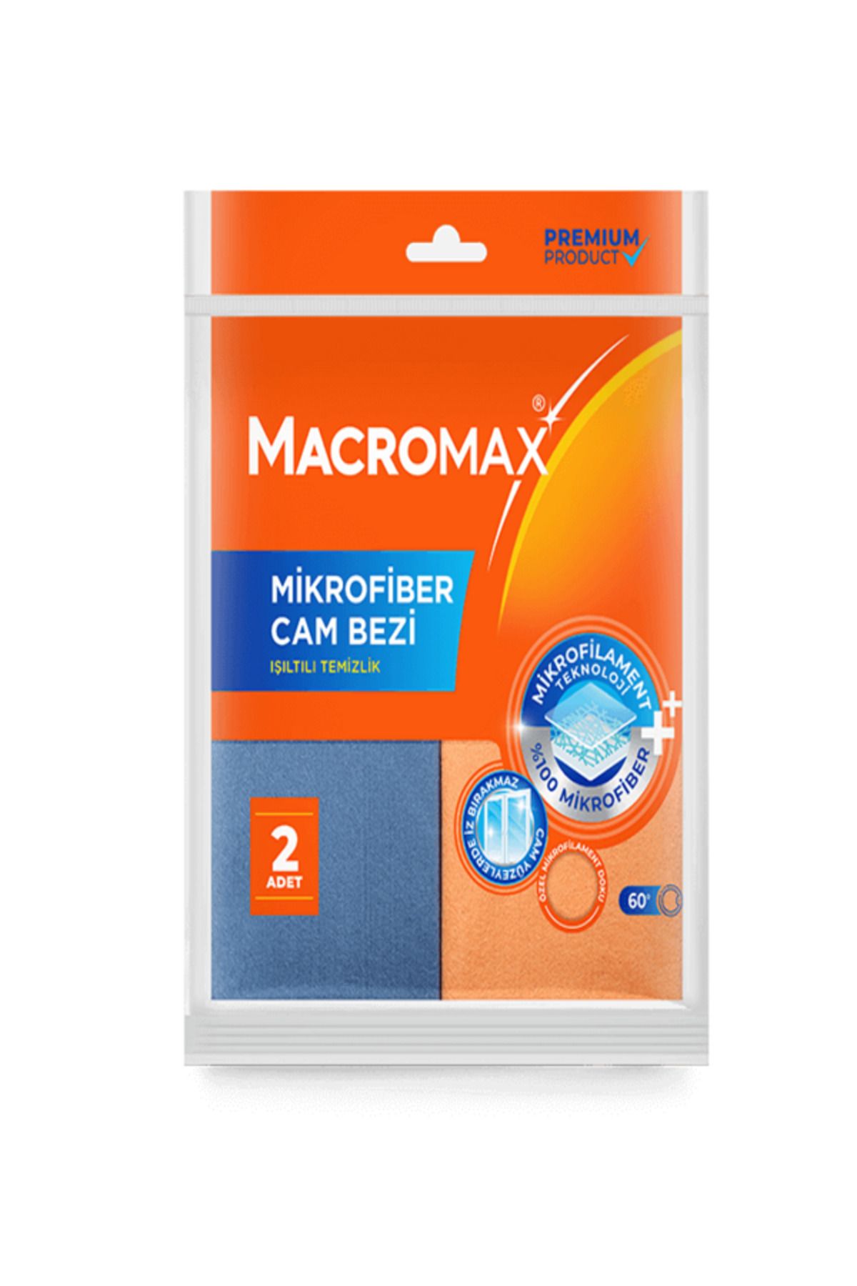 MACROMAX MİKROFİBER CAM BEZİ 2 'Lİ