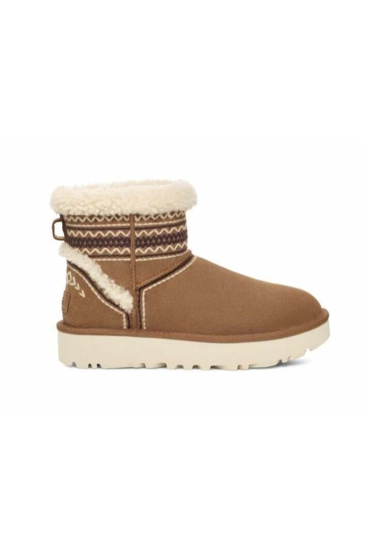 UGG Kadın Platform Tabanlı Kürk Detaylı Rahat Taba Bot & Bootie 1158281-TABA