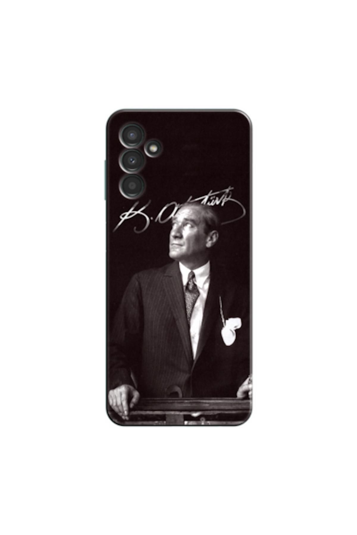 Zebana Samsung Galaxy A34 Uyumlu Kılıf Mustafa Kemal Atatürk Silikon Kılıf (BASKILI)