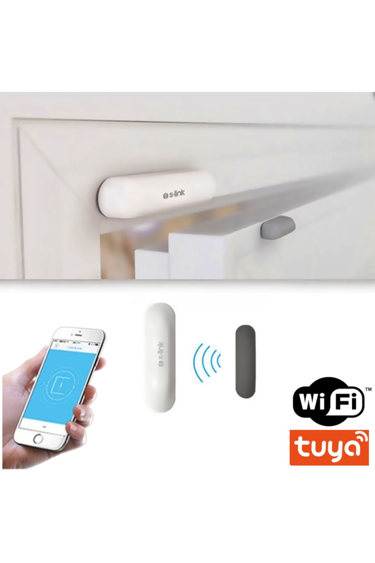 gaman SL-eg01 Kablosuz Kapı ve Pencere Manyetik Sensörü Wİ-Fİ telefon tuya destekli KAPI SENSÖRÜ