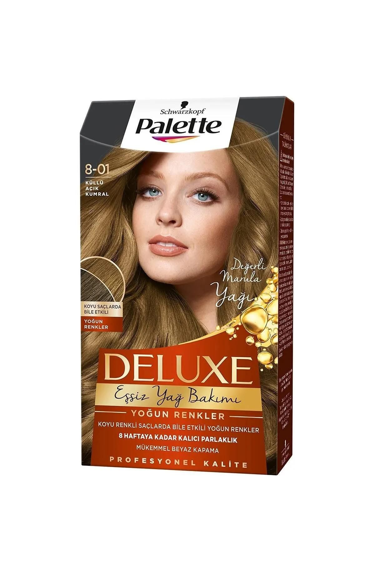 Palette Deluxe Yoğun Renkler Saç Boyası 8-01 Küllü Açık Kumral