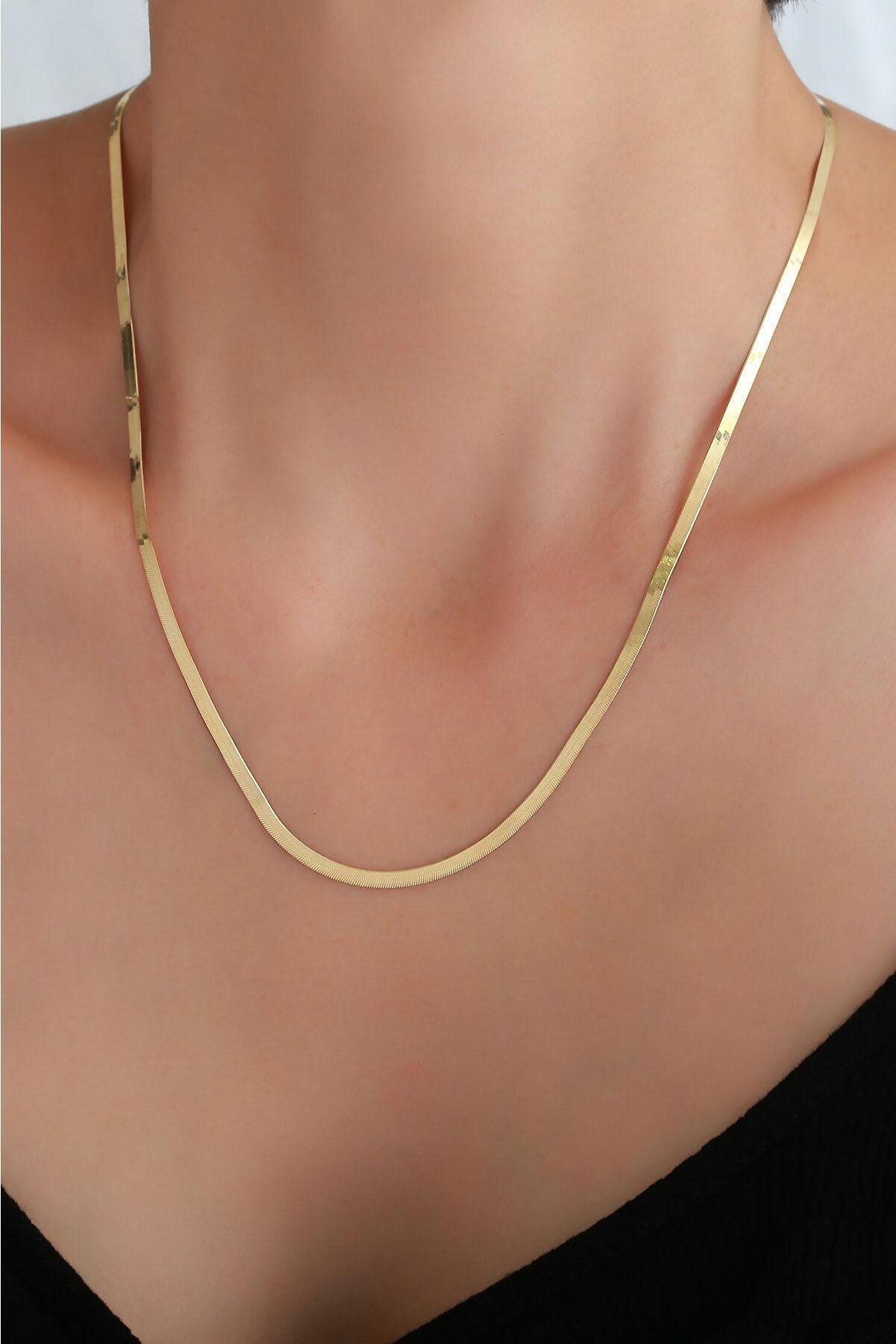 Bayar Gold 14 Ayar Altın Ezme Kolye 2,5 Mm