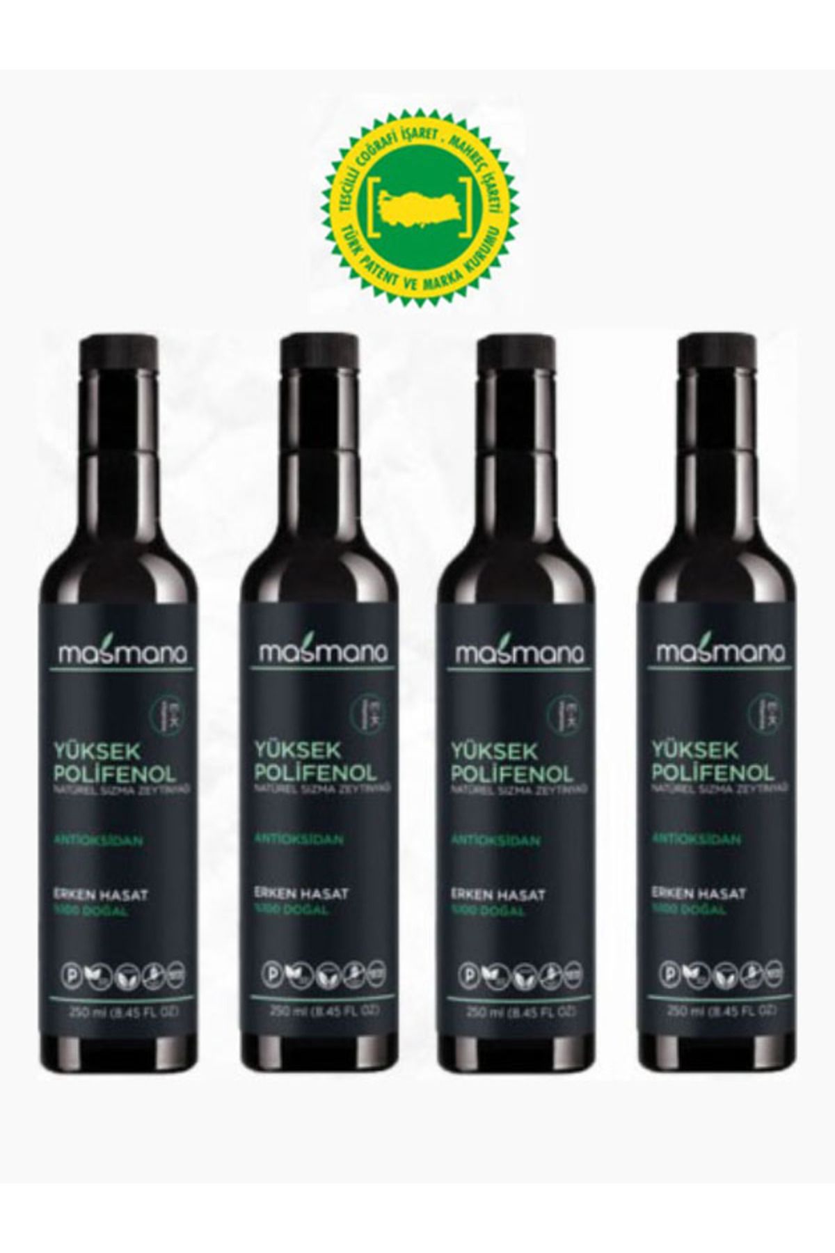 MASMANA Yüksek Polifenollü Zeytinyağı 4x 250 ml (YENİ SEZON)