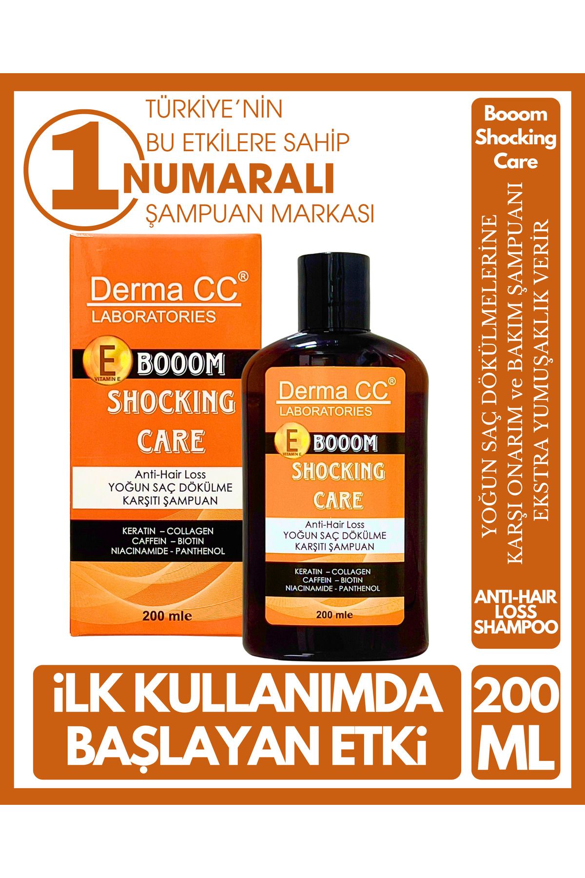Derma CC LABORATORIES Booom Shockıng Yoğun Dökülme Karşıtı Şampuan 200 Ml