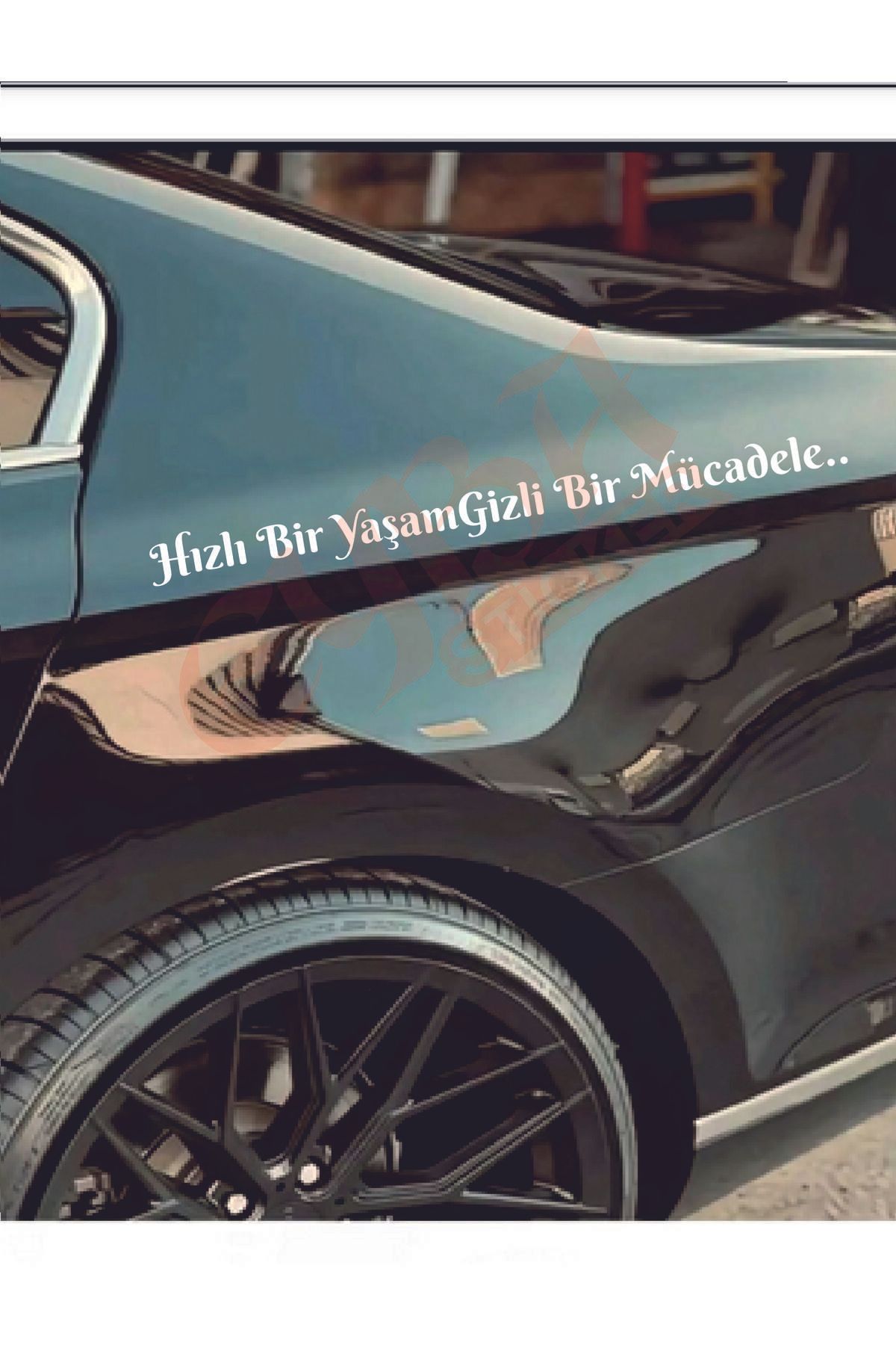 EYBA STİCKER Hızlı Bir Yaşam Gizli Bir Mücadele 60x6 Cm Araç Yazı Sticker Traktör Kamyon Araba