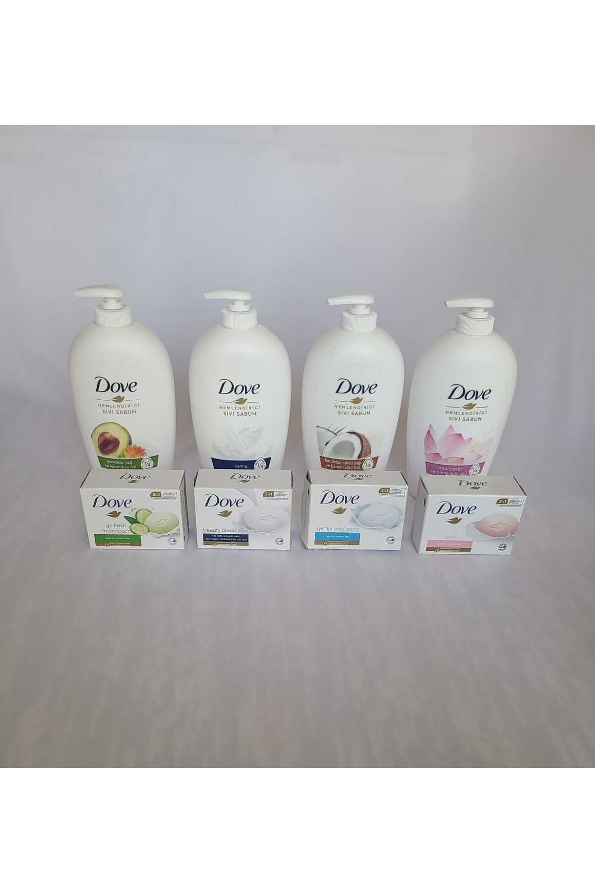 Dove Sıvı Sabun 4'lü Set X 450 ml. / DOVE Katı Sabun 4'lü Set X 90 Gr.