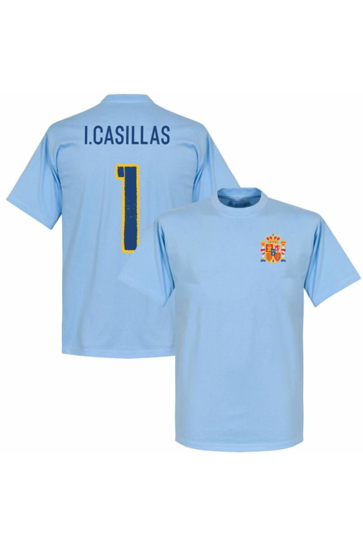 LEIVOR Iker Casillas 1 Forma tasarım Baskılı Mavi T-shirt