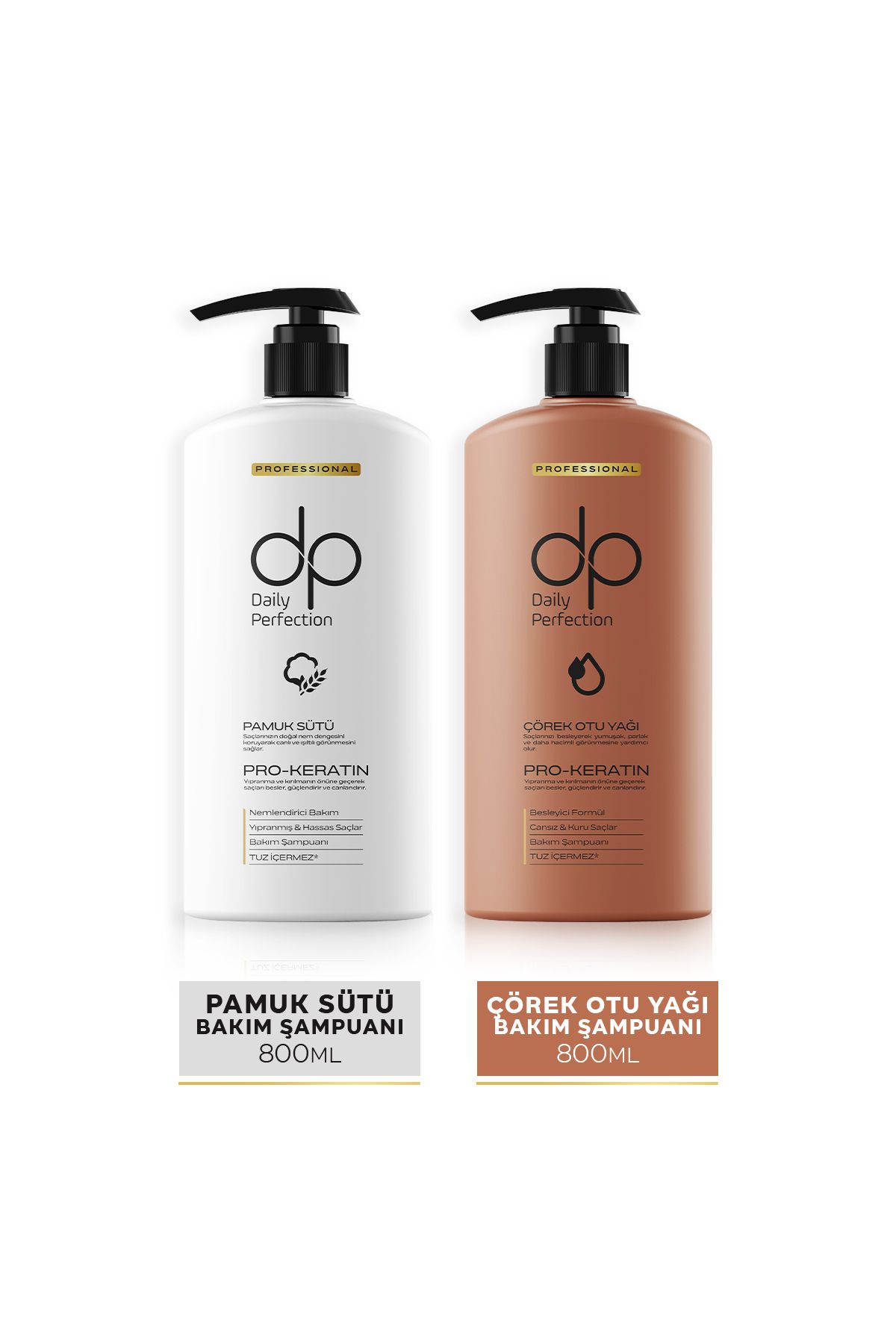 dp Daily Perfection Şampuan Çörekotu Yağı & Pamuk Sütü 800 ml X 2 Adet