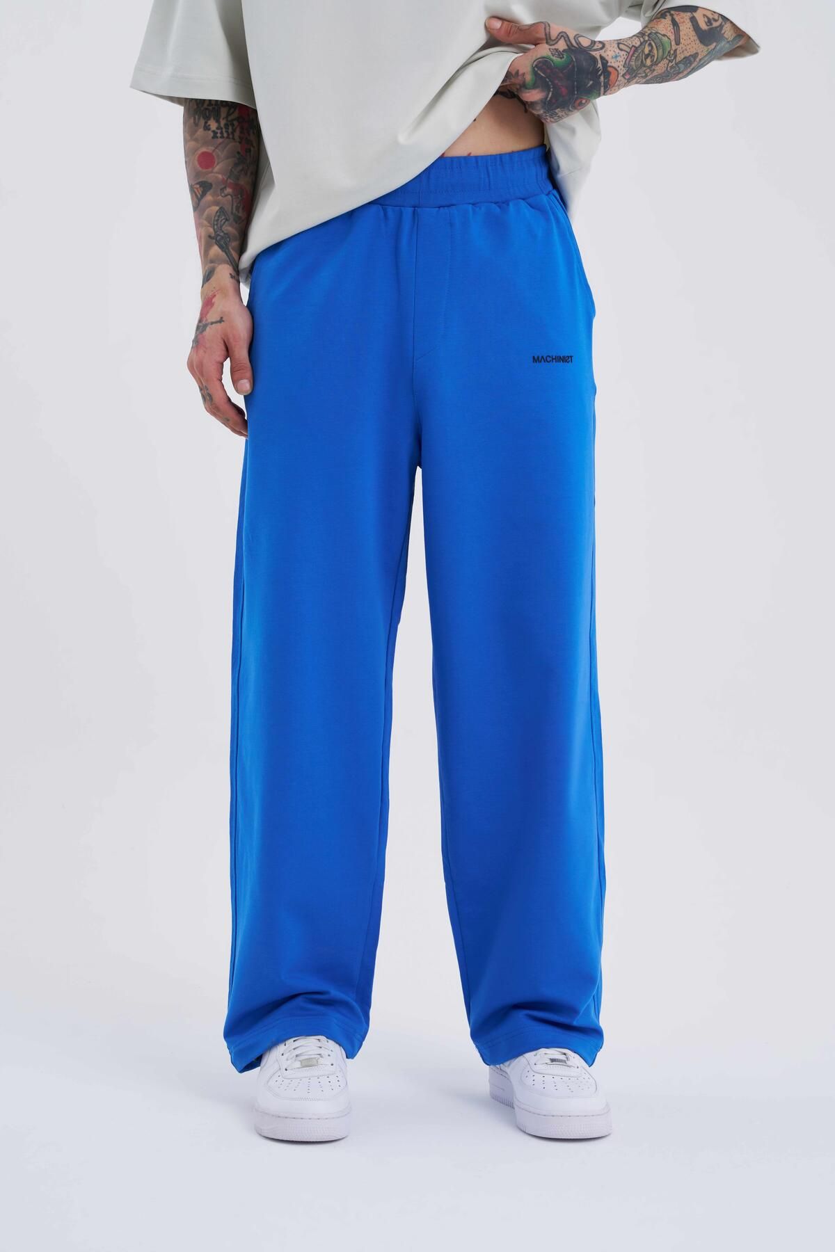 Machinist Erkek Basic Oversize Baggy Mavi Eşofman Altı