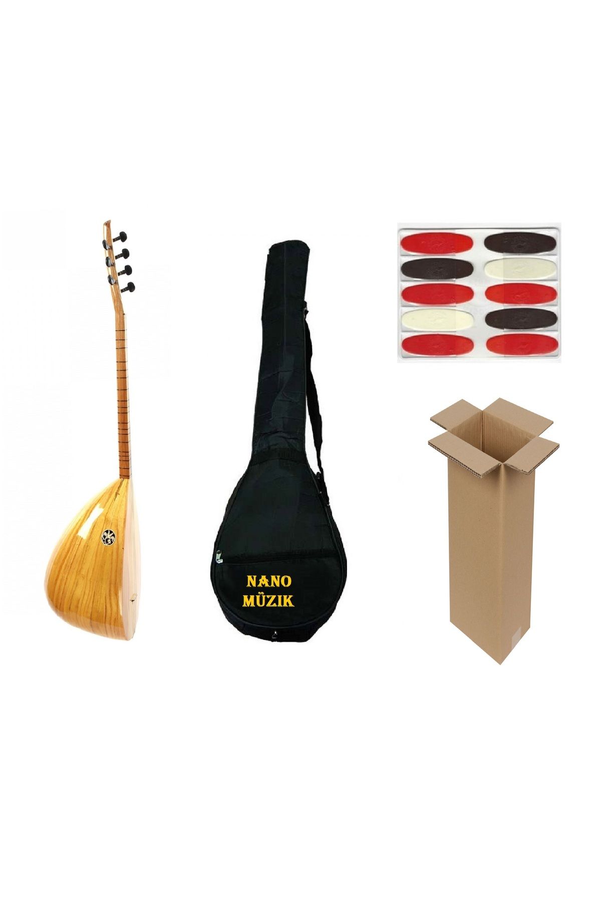 Nano Müzik Kısa Sap Saz Bağlama Seti On-line Öğretici Kitap