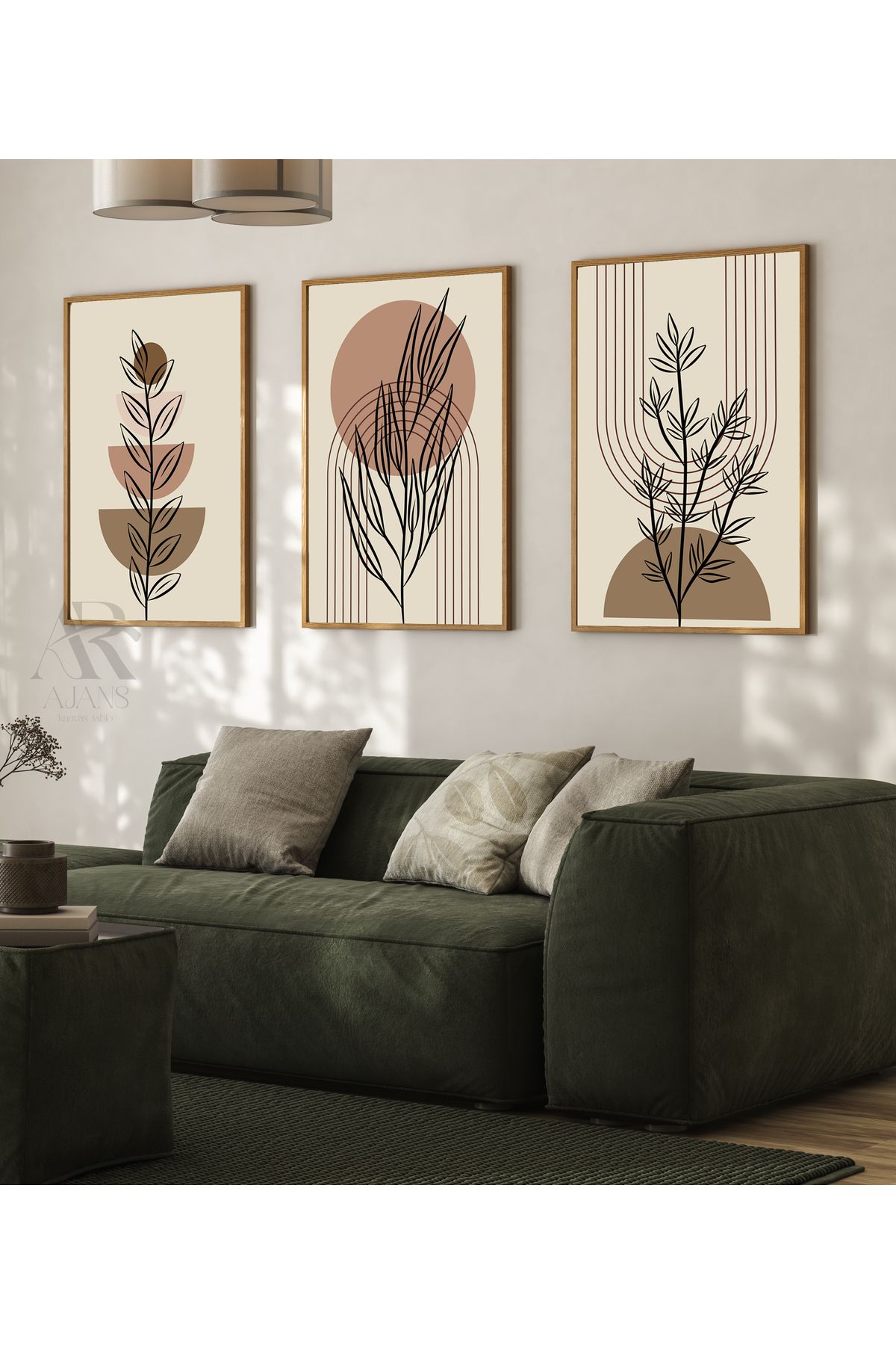 AR AJANS KANVAS TABLO Minimalist Line Art Boho Çerçevesiz 3'lü set  TABLO