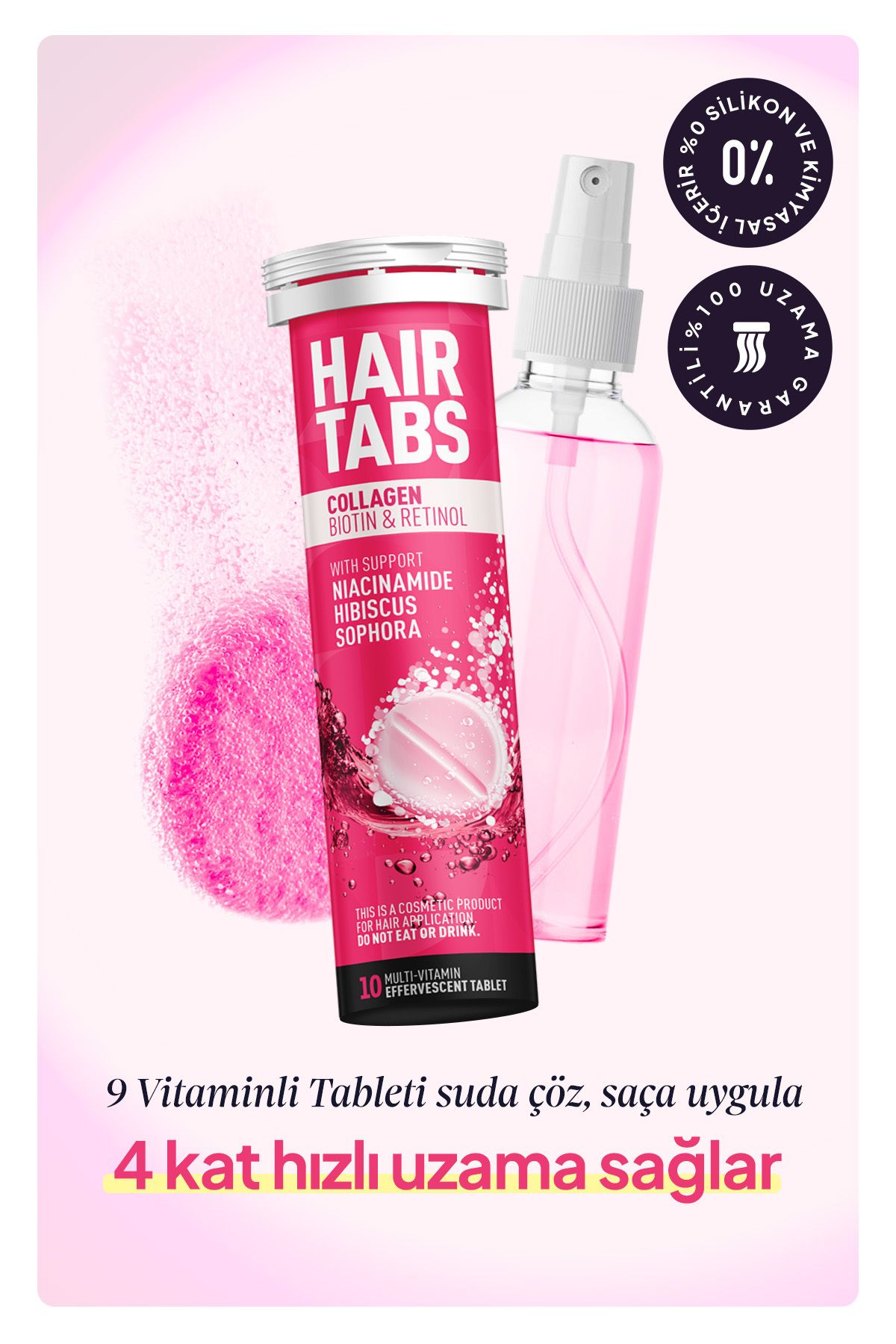 Hairtabs Saç Dökülmesine Karşı 9 Vitaminli Efervesan Tablet