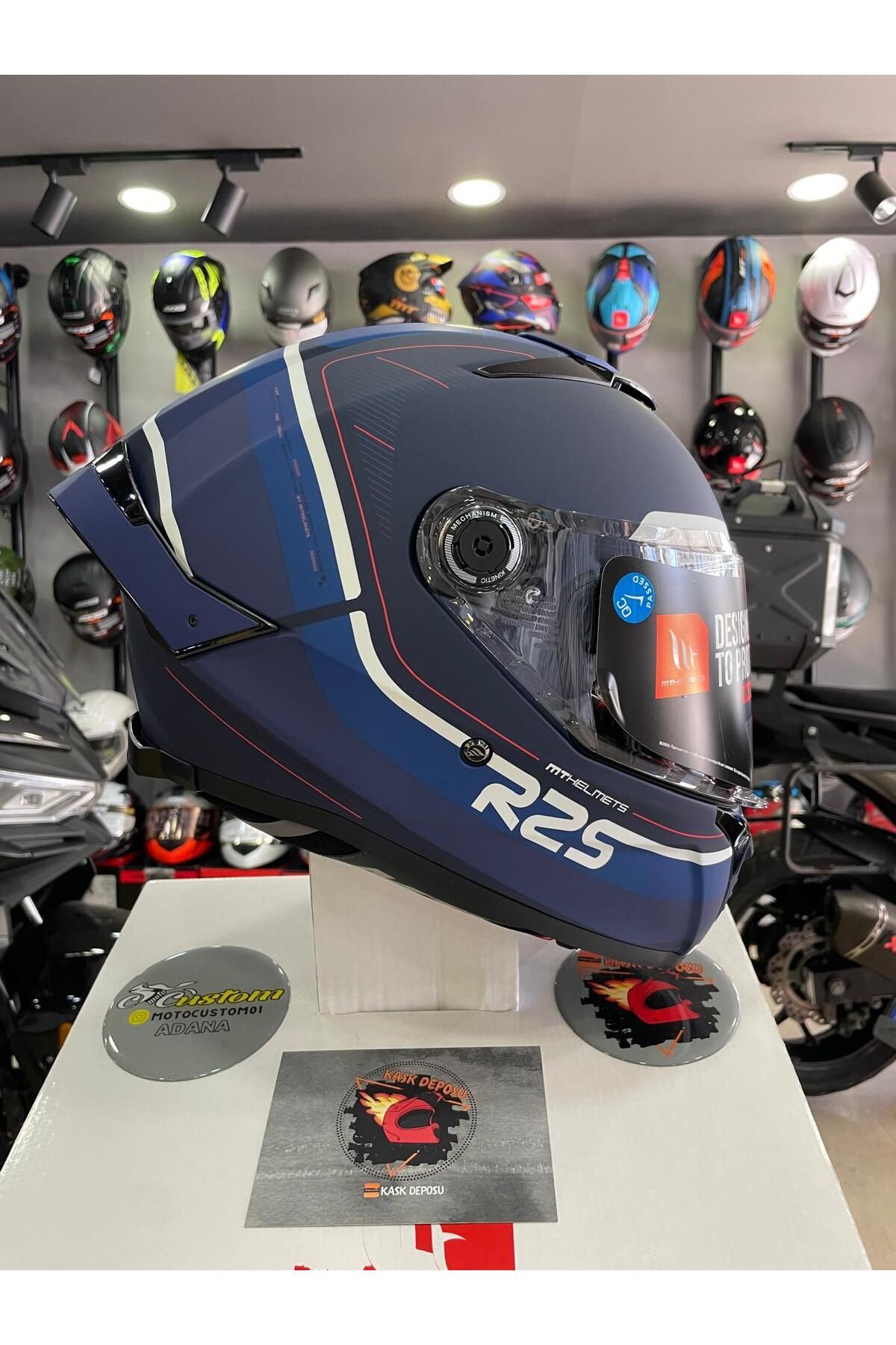 MT Thunder 4 SV R2S Full Face Mavi Kapalı Kask