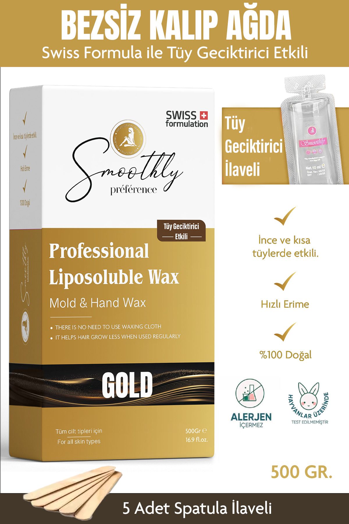 Smoothly 500 G. SMOOTHLY GOLD Kalıp Ağda SİR Ağda El Ağdası KUAFÖR AĞDASI ERKEK BERBER AĞDASI