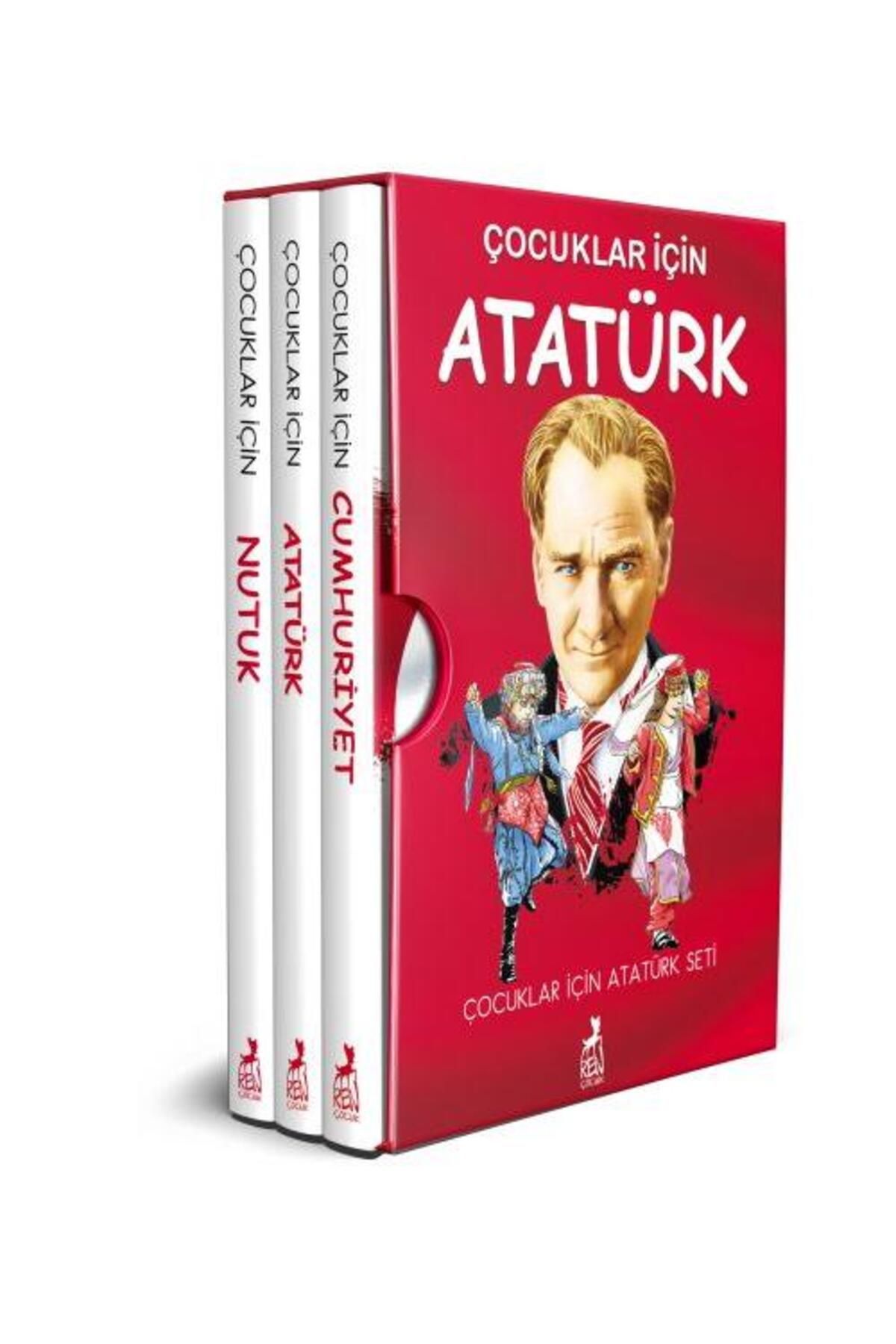 Ren Kitap Çocuklar İçin Atatürk Seti 3 Kitap Kutulu- Atatürk - Cumhuriyet - Nutuk