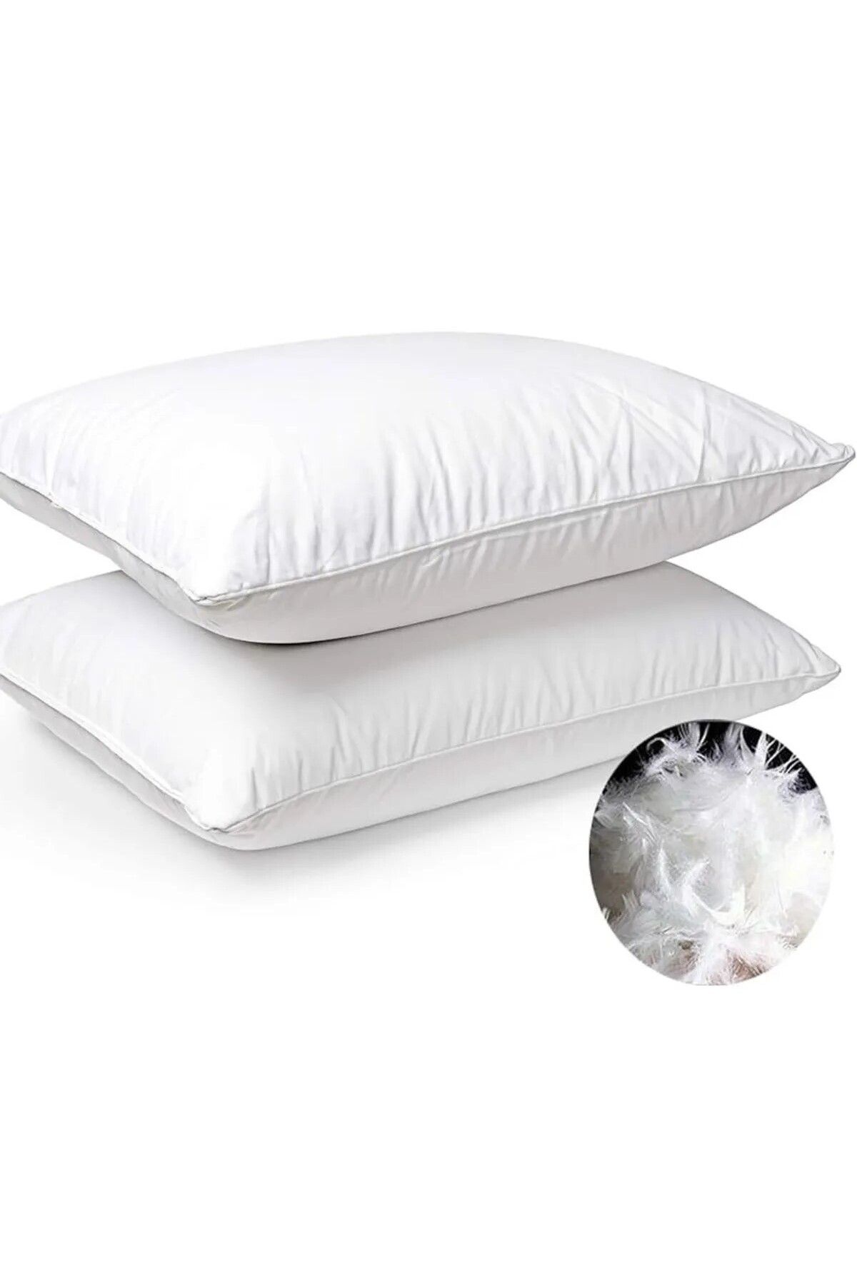 Seda Home Art %100 Kaz Tüyü Doğal Yastık - 50x70 1000gr , Otel Ve Ev Kullanımına Uygun