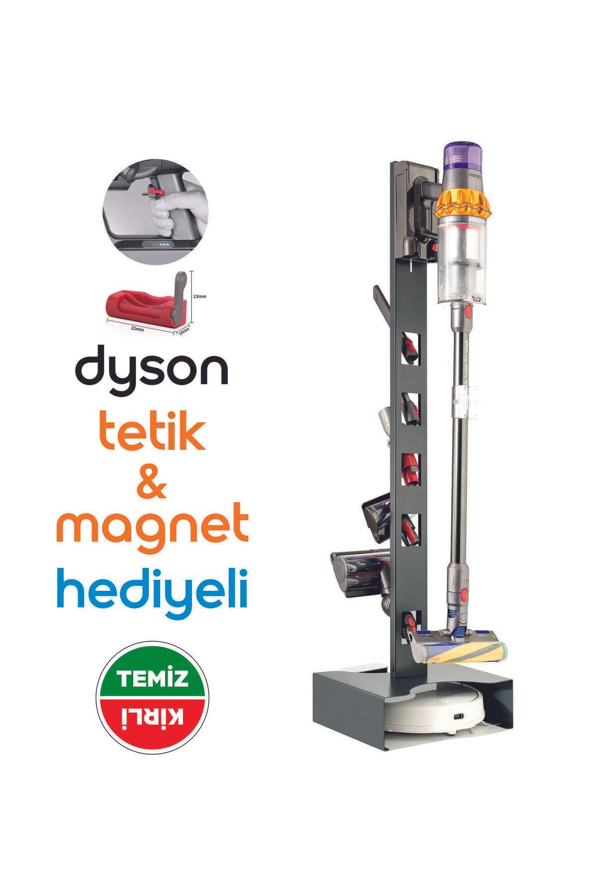 STARK Dikey Süpürge  + Robot Standı | Robot + Şarjlı Süpürge Standı | Universal | Beyaz Renk
