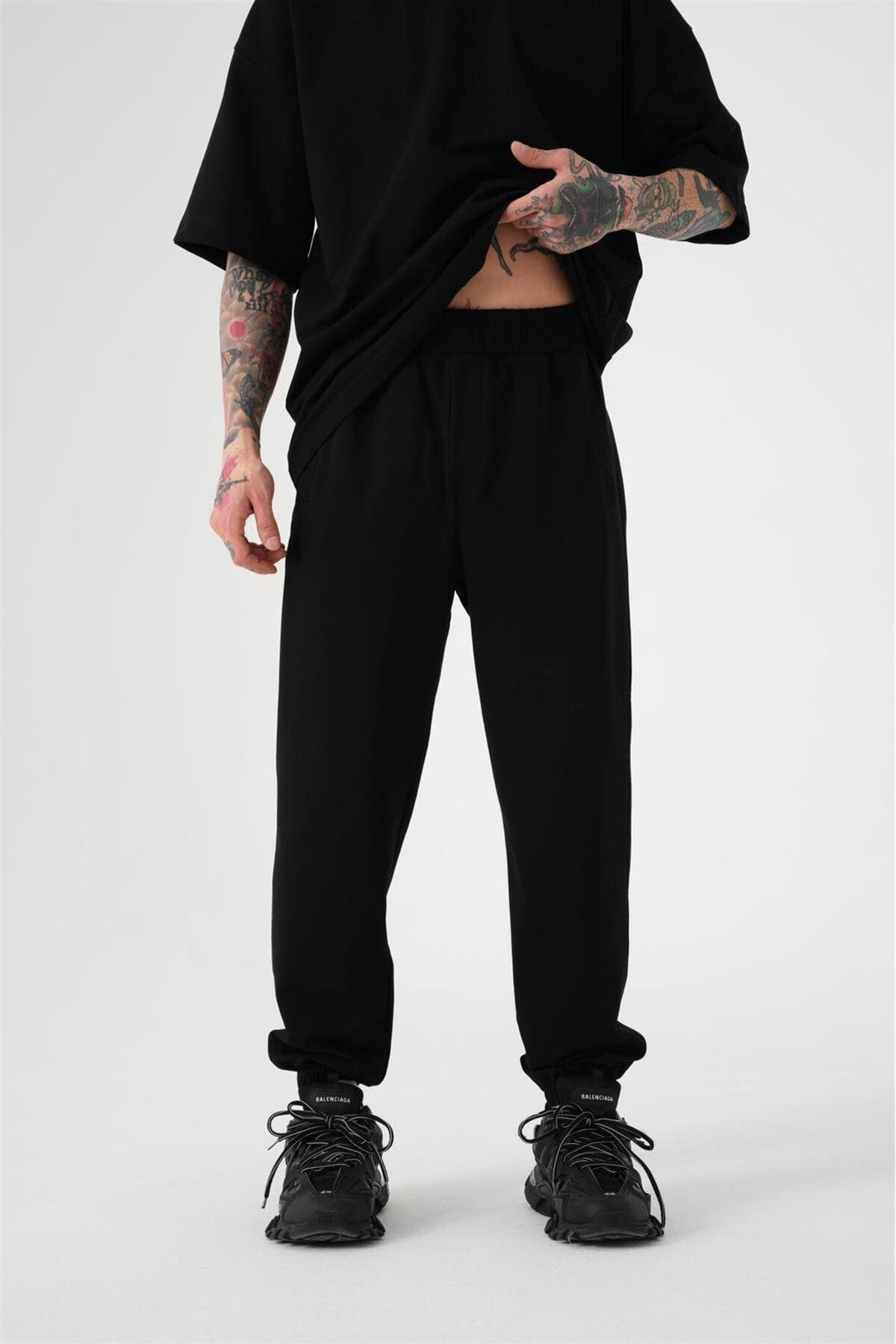 Machinist Erkek Basic Relaxed Jogger Siyah Eşofman Altı