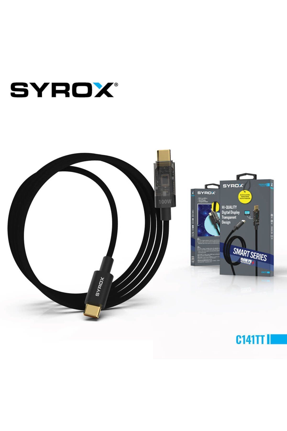 Syrox C141TT Type-C To Type-C 100W 20V 5A Data & Şarj Kablosu