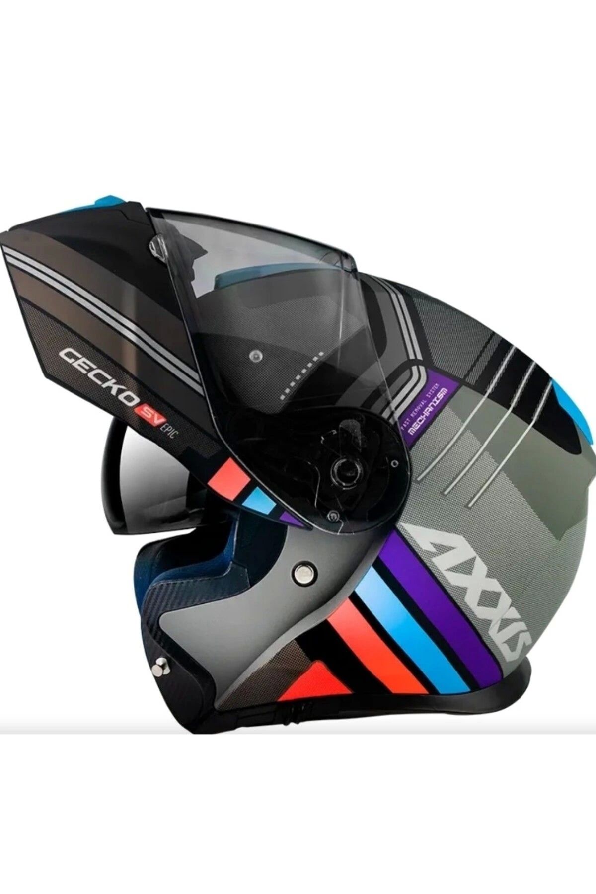 Axxis GECKO SV EPIC B1 MATT SİYAH ÇENE AÇILIR KASK