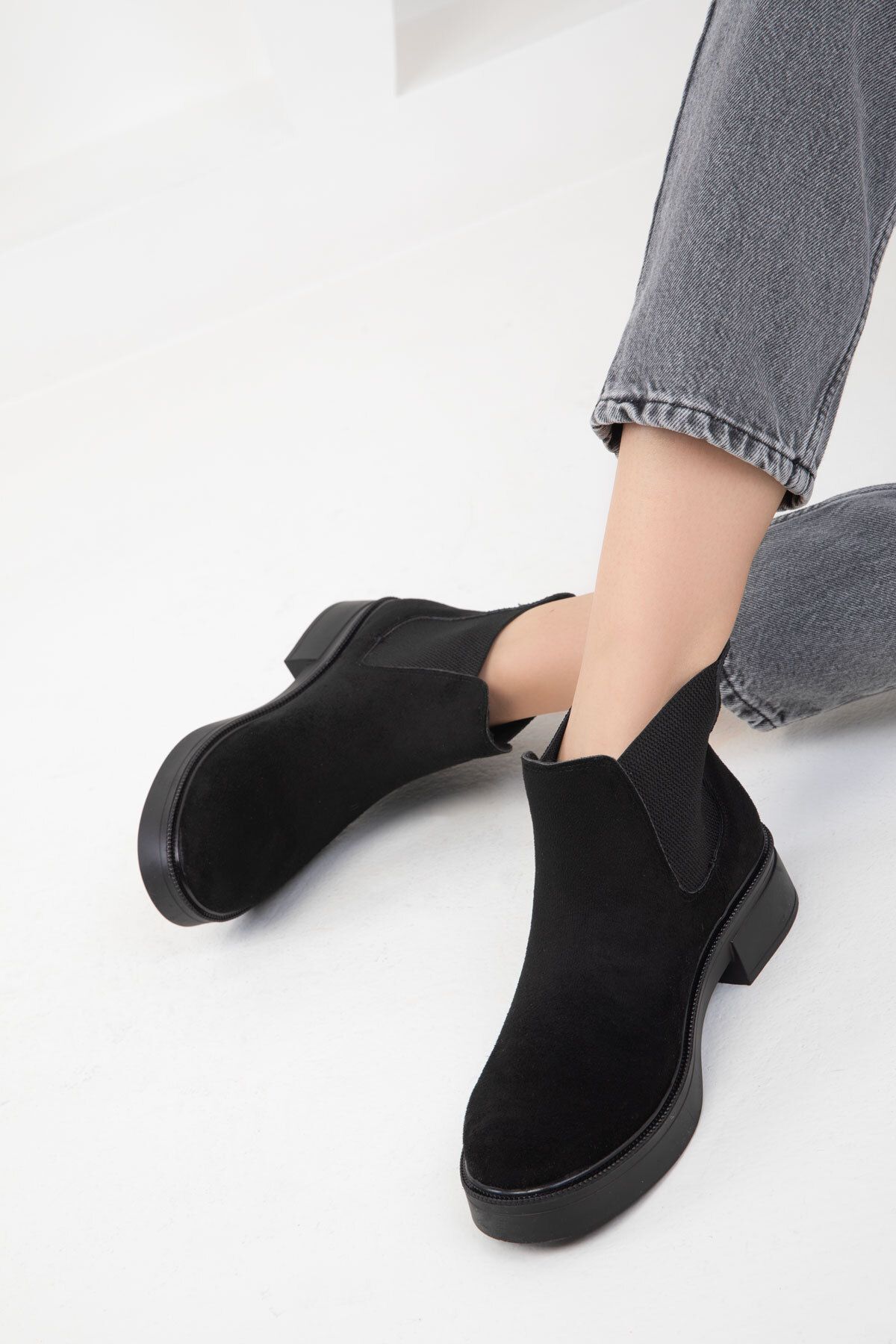 SOHO Siyah Süet Kadın Bot & Bootie 18371