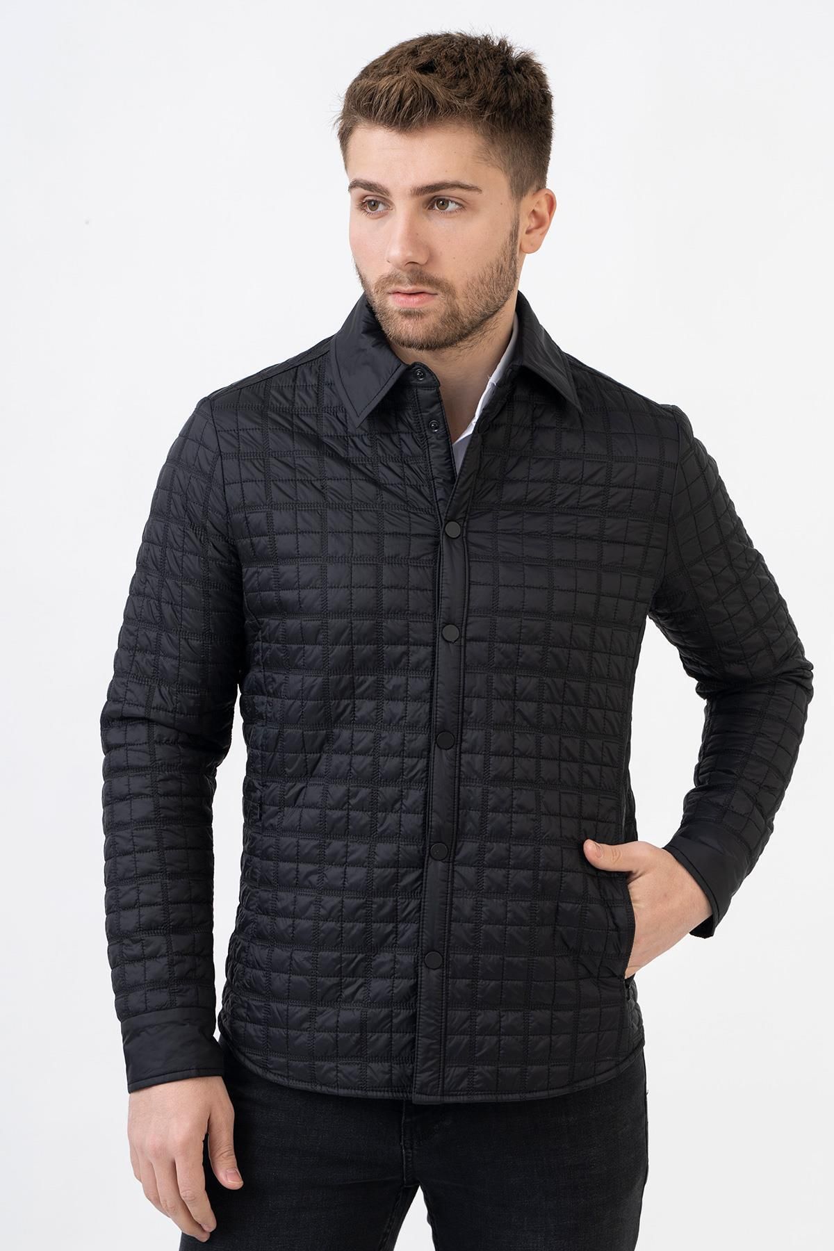 White Stone Albacete 5545 Slim Fit Mevsimlik Mont Siyah
