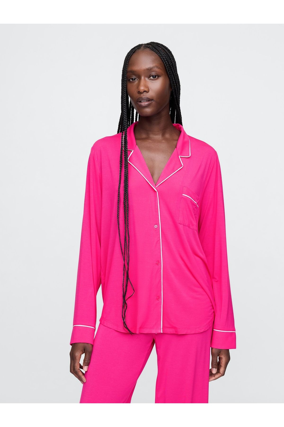 GAP Kadın Koyu Pembe Modal Pijama Üstü