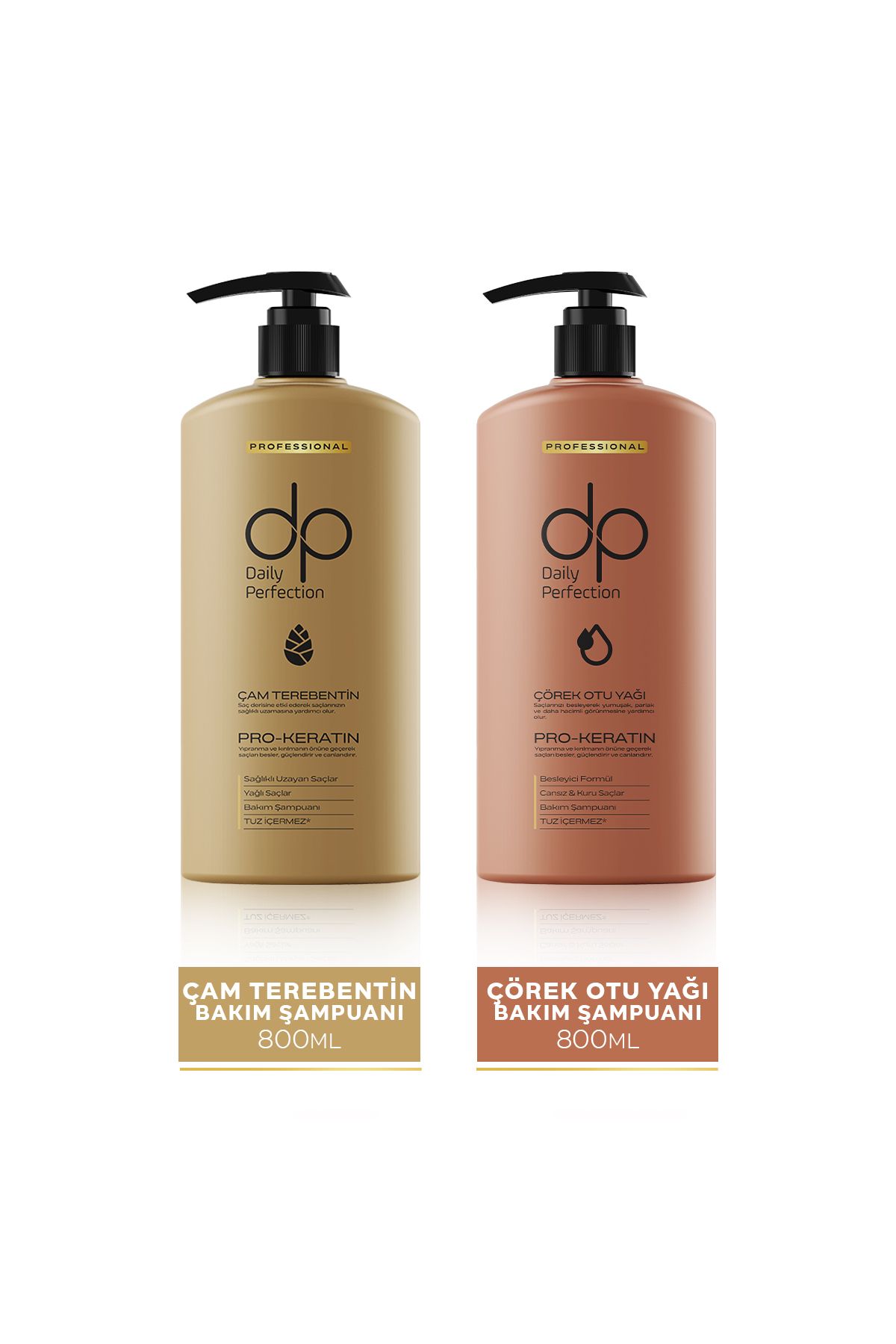 dp Daily Perfection Şampuan Çörek Otu Yağı & Şampuan Çam Terebentin 800 ml X 2 Adet