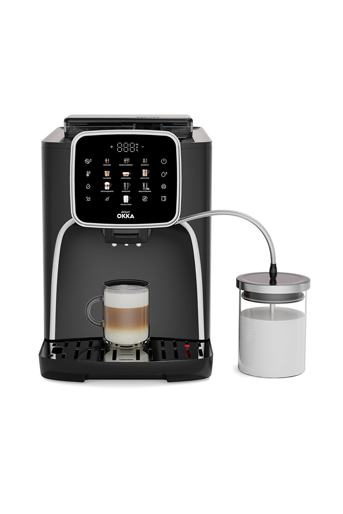 Okka Espresso Pro M Tam Otomatik Espresso Makinesi Krom - OK0028-05