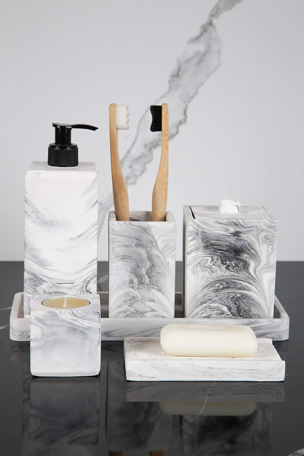 Betonmall 7 Parça Beton Banyo Seti - Modern ve Pratik