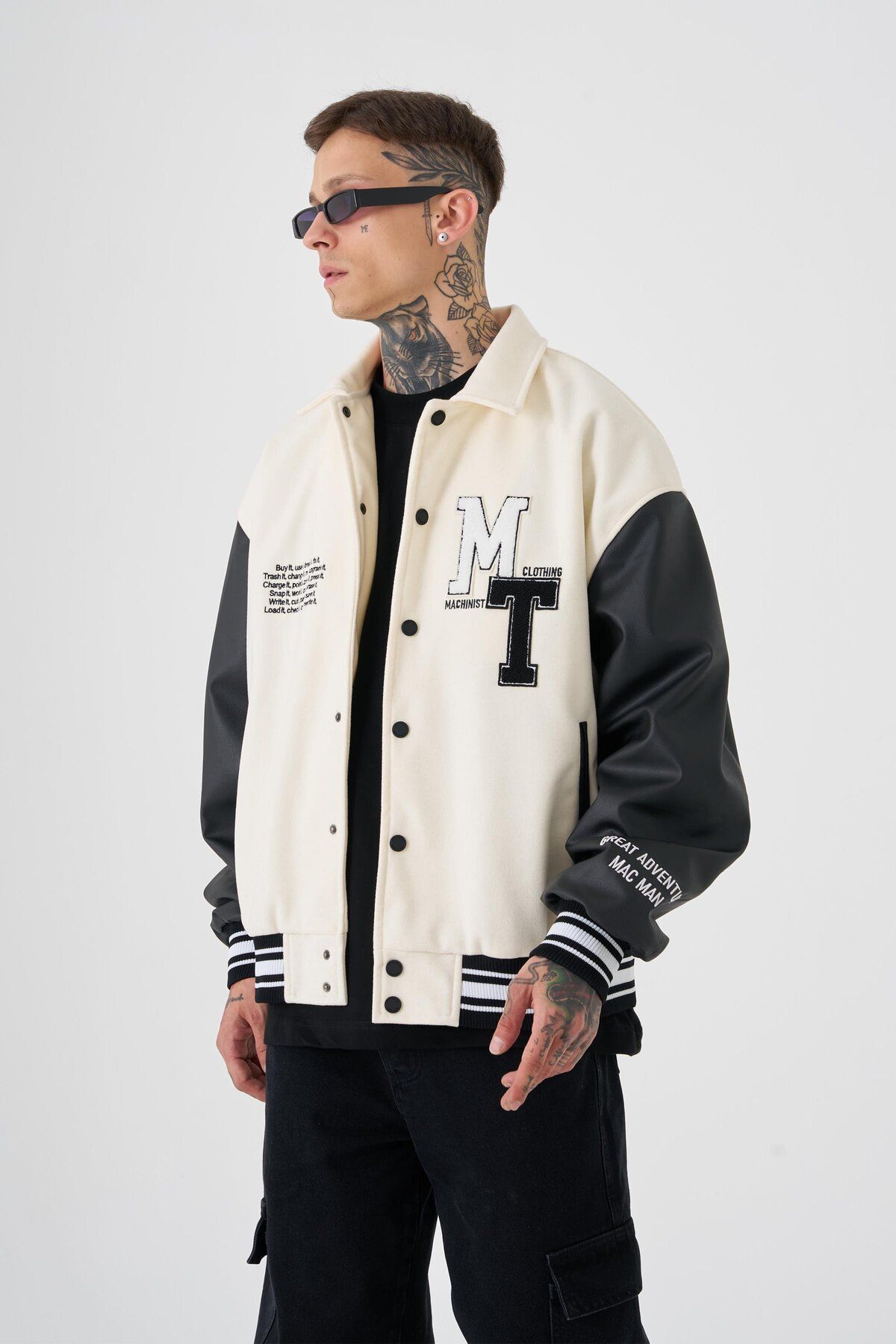 Machinist Erkek Mt Oversize Ekru Bomber Ceket