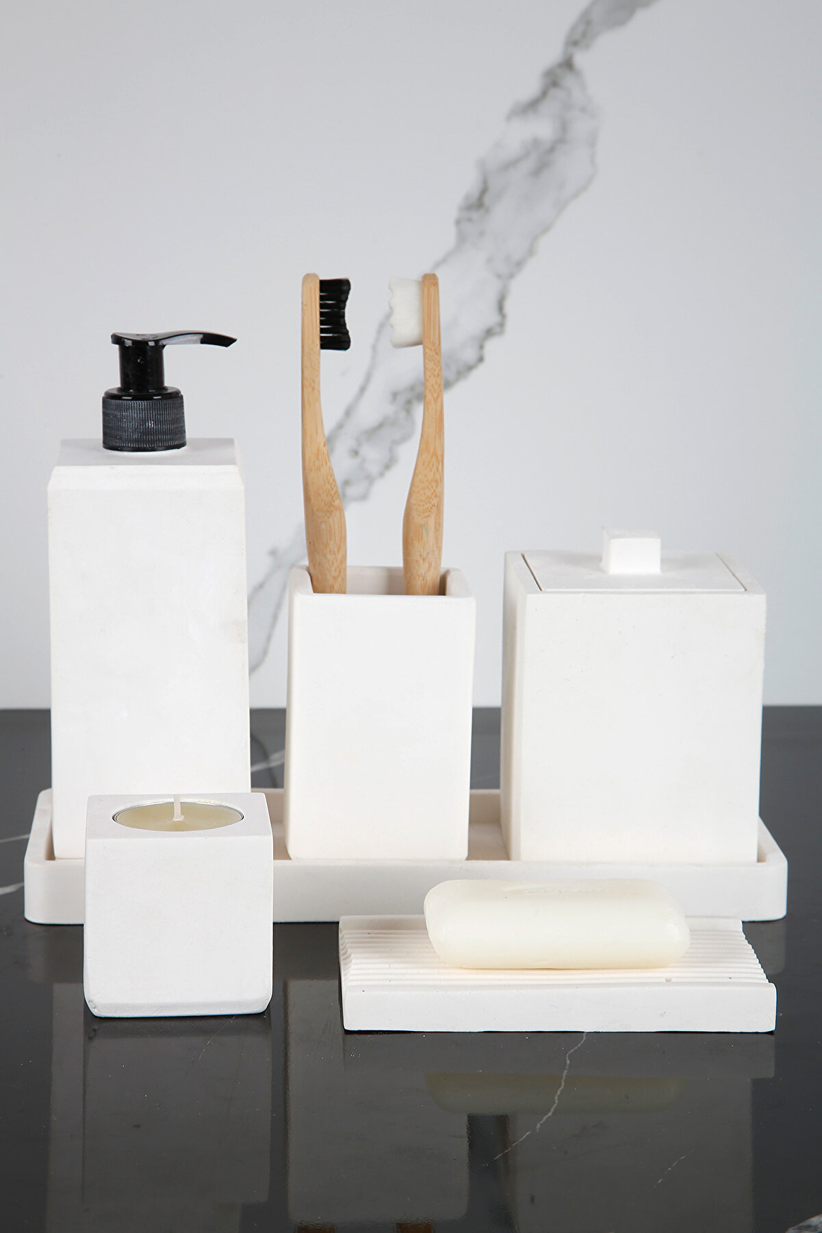 Betonmall 7 Parça Beton Banyo Seti - Pratik ve Stylish