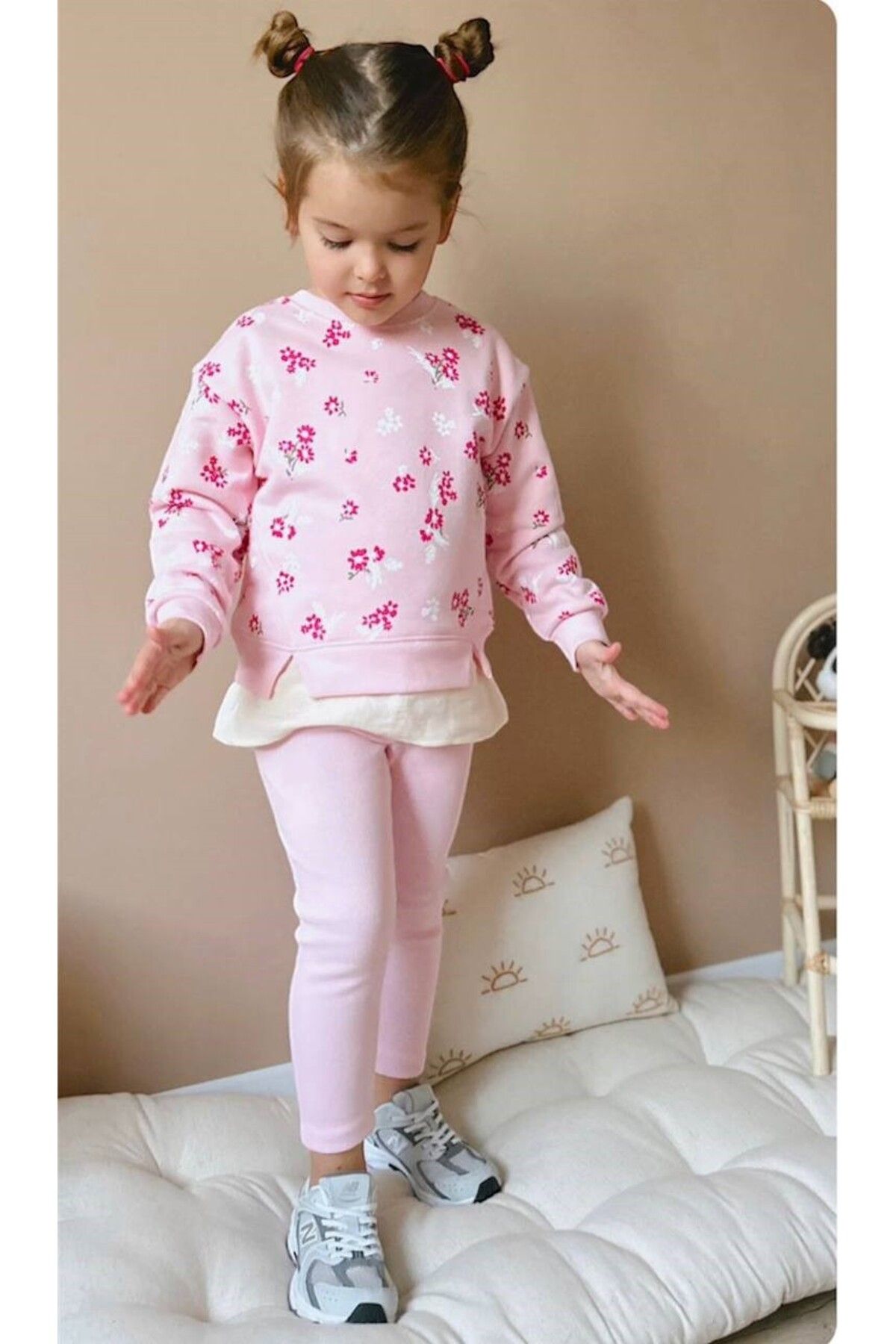 BC Kids Pinkyflow  Ek Dokuma Detaylı Taytlı Takım