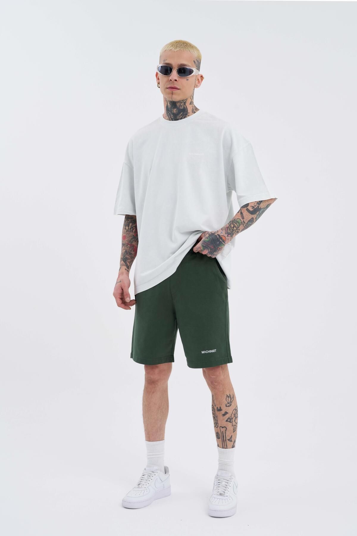 Machinist Erkek Luxury Basic Yıkamalı Relaxed Haki Şort