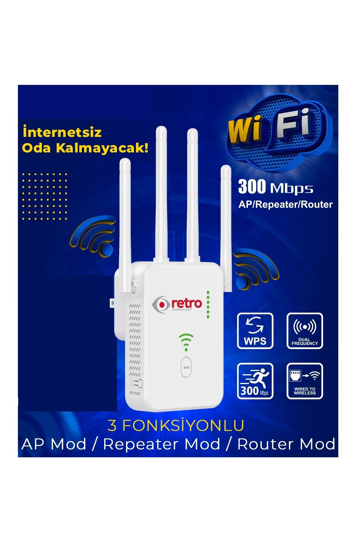 Retro 2.4ghz 300mbps Ap/repeater/router